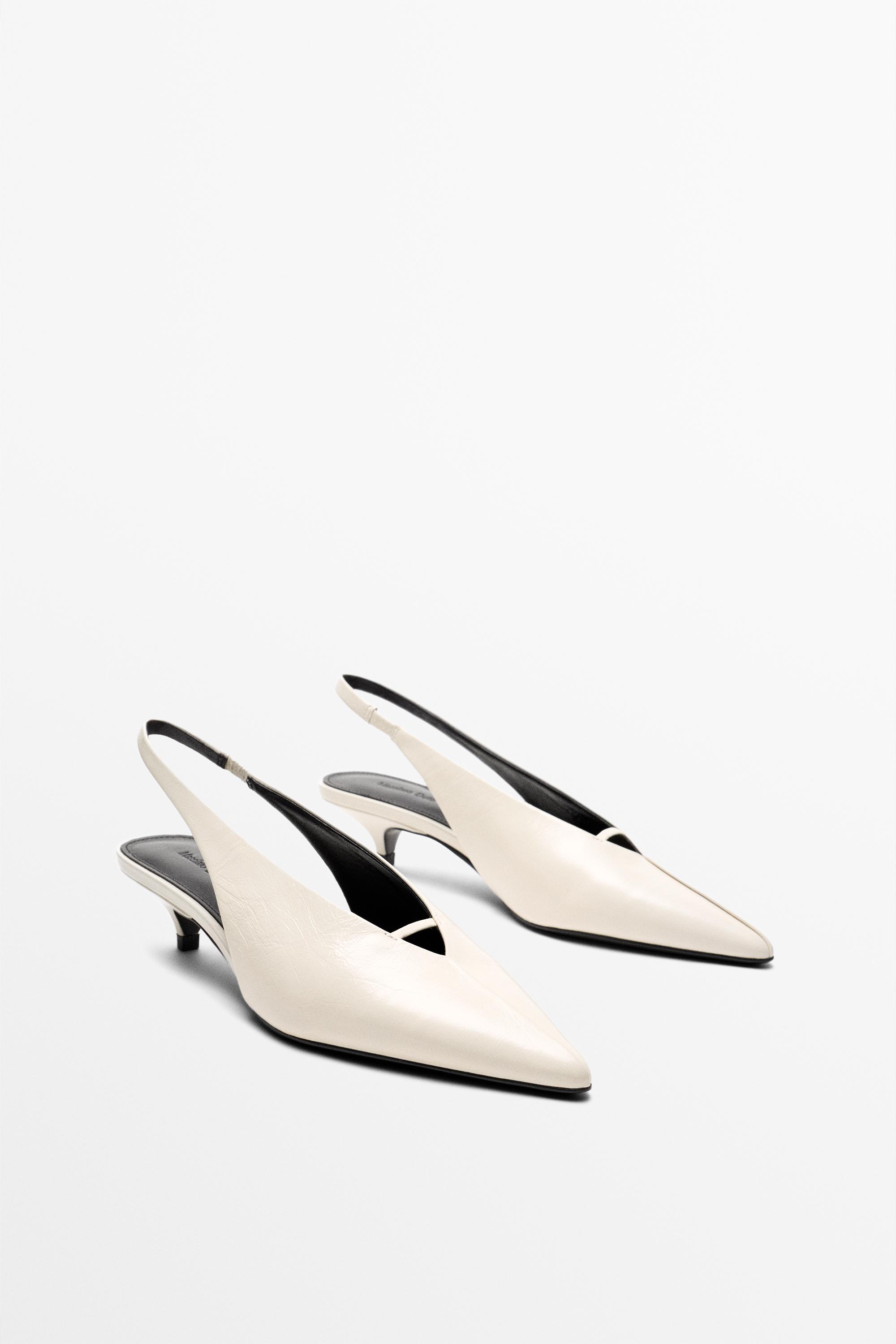 Slingback heels — WHITE