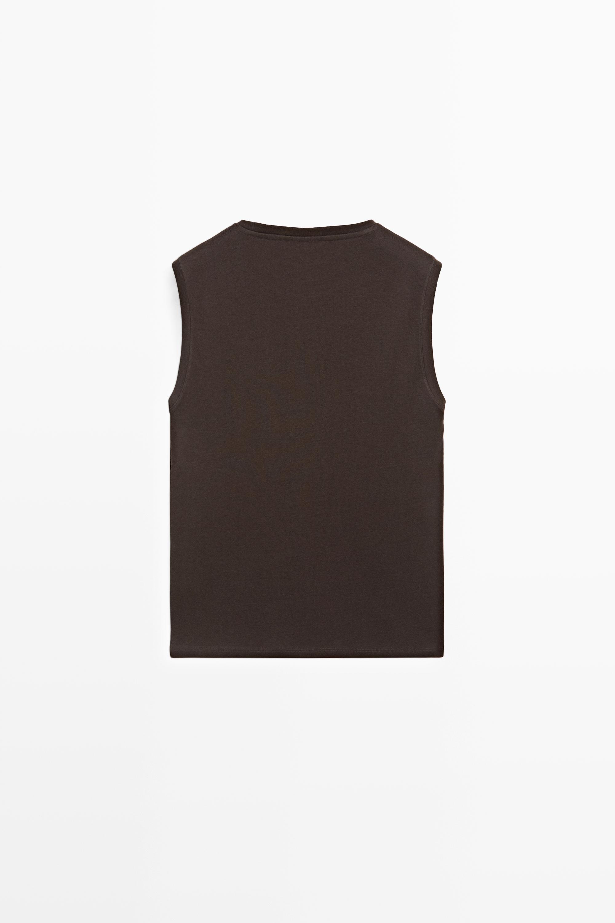 100% cotton sleeveless top — BROWN
