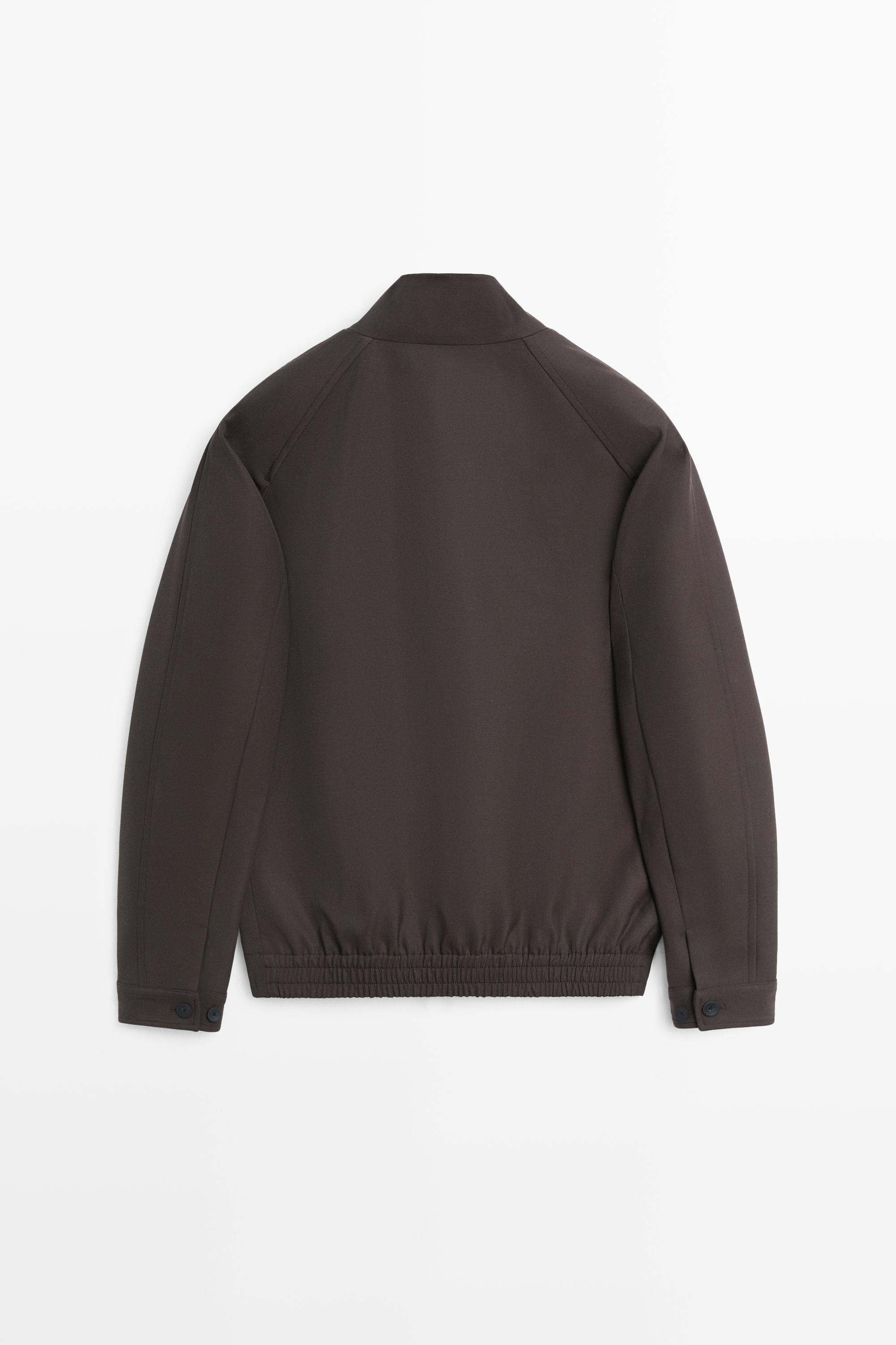 100% cool wool total look jacket — BROWN