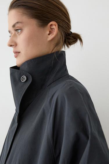 High neck technical trench coat — DARK NAVY 5