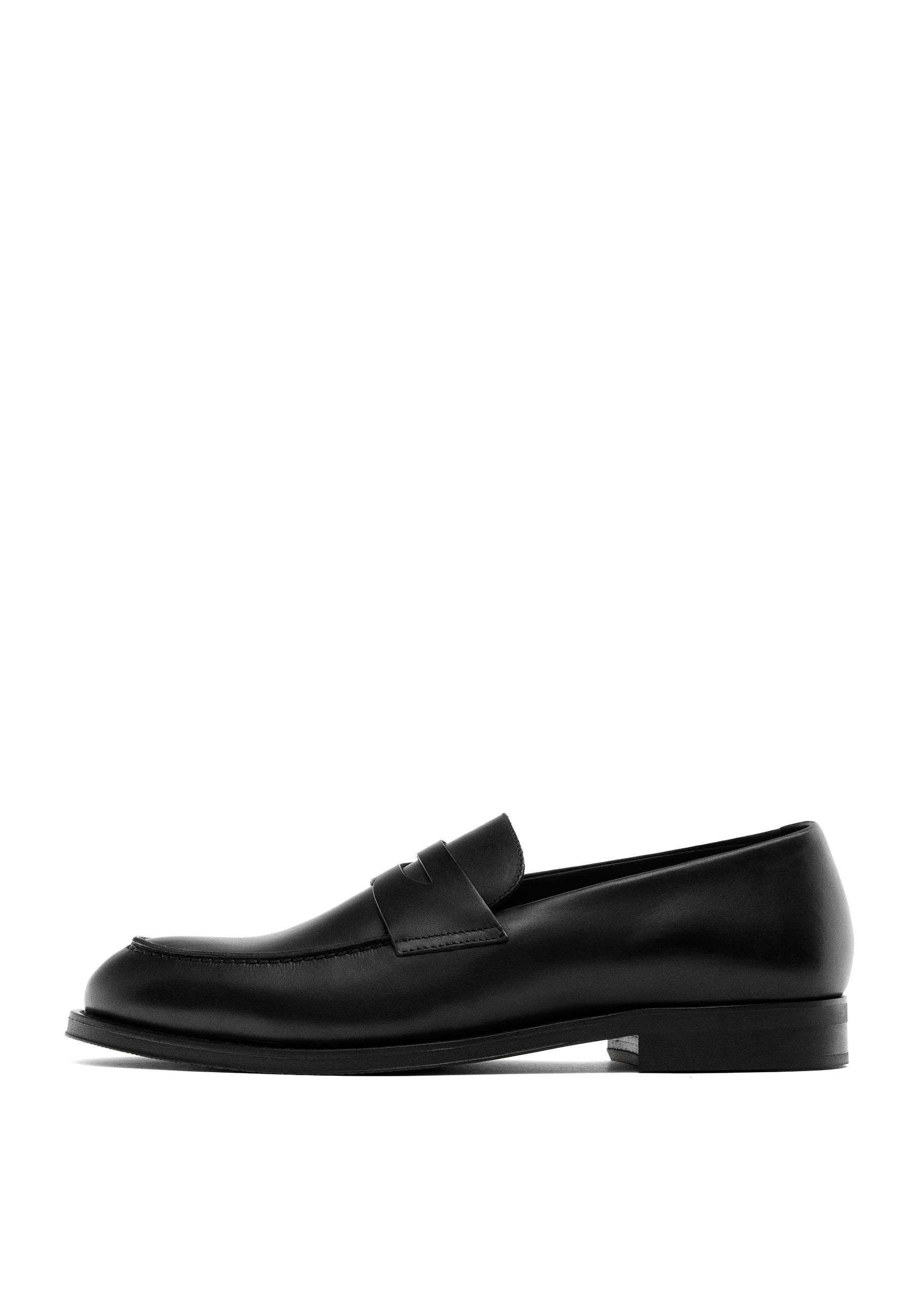 Smart leather loafers — BLACK