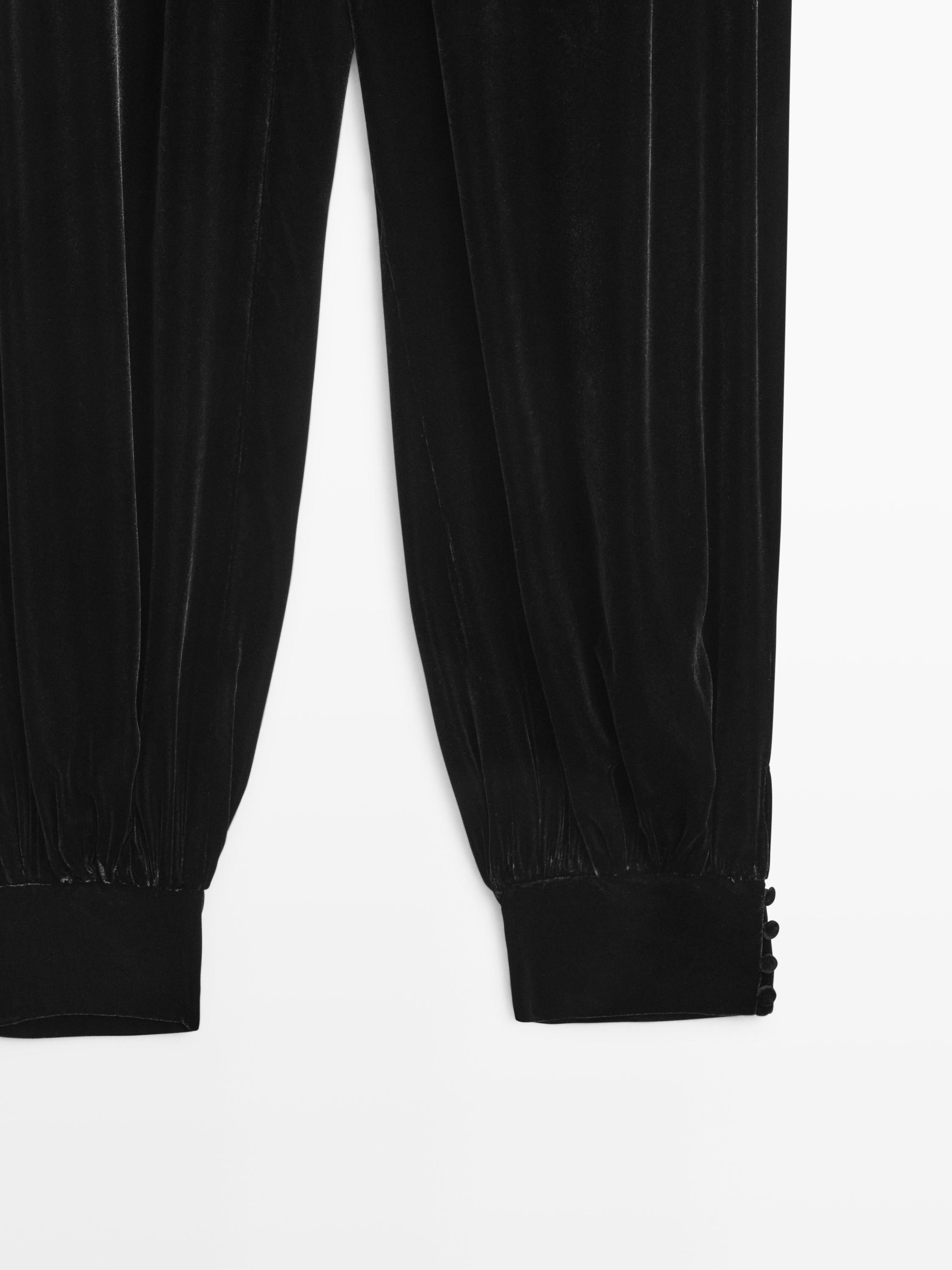 Velvet sarouel trousers - STUDIO — BLACK