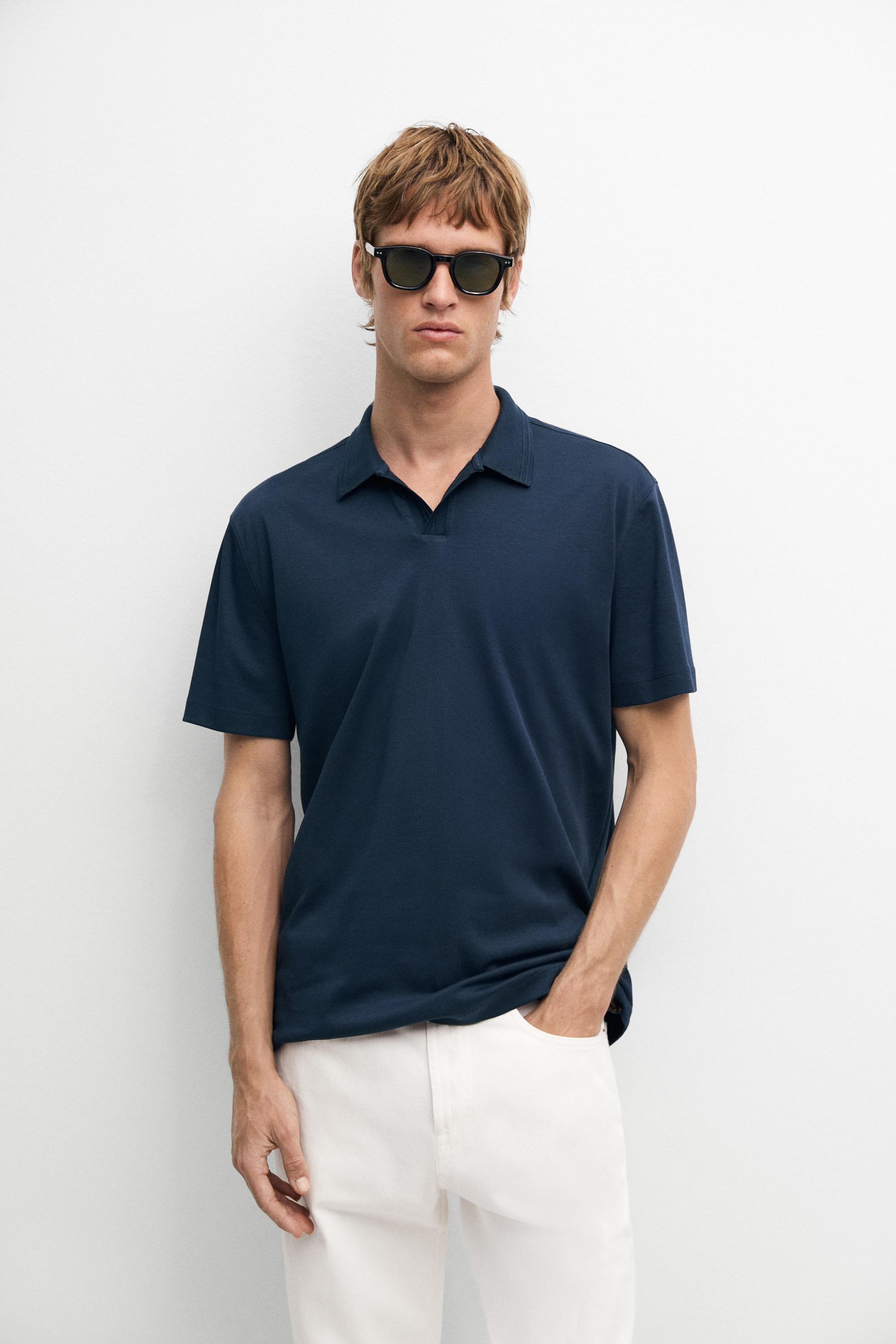 Polo punto cuello pico 100% algodón