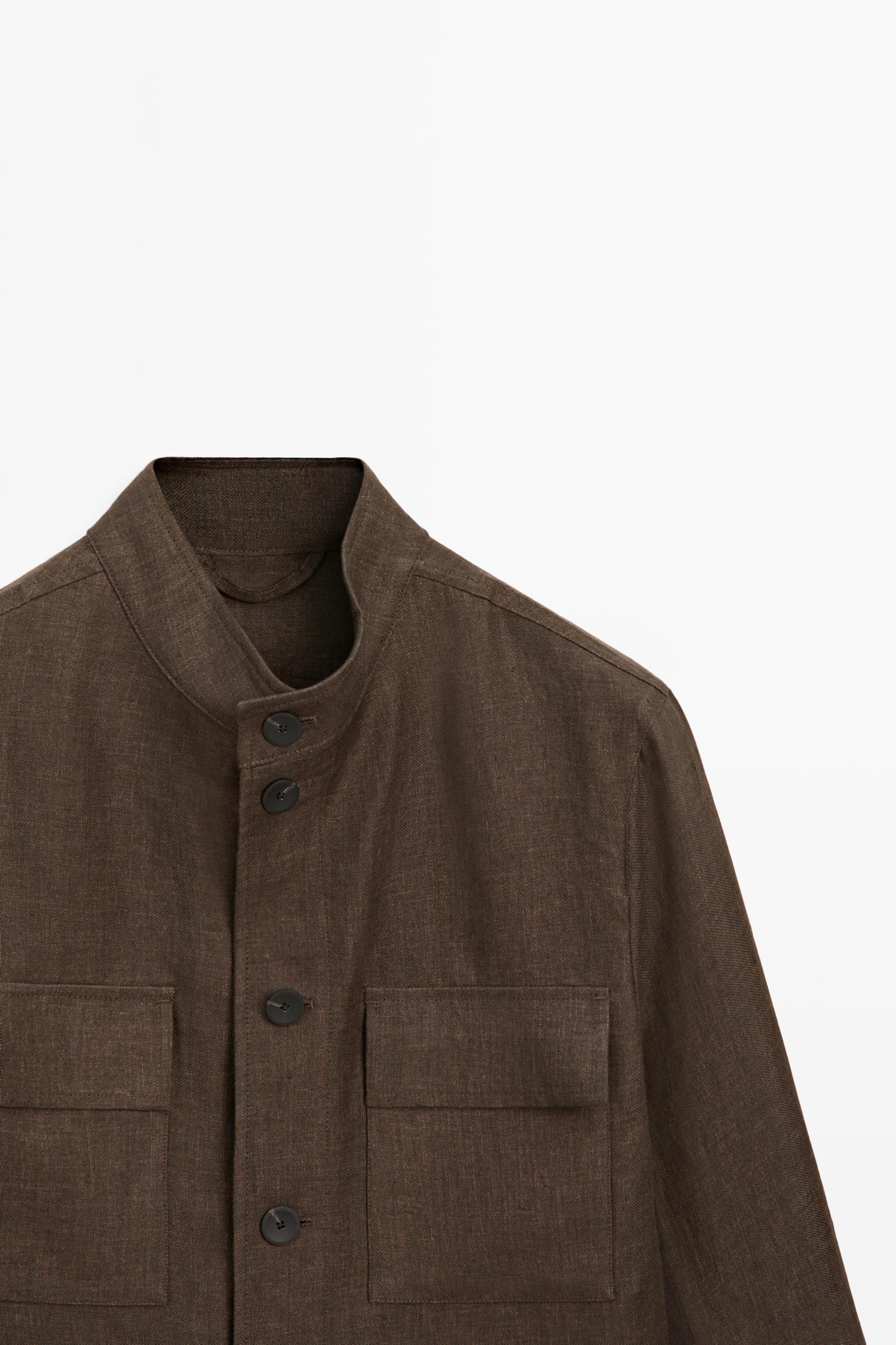 Total look faded linen overshirt — OCHRE
