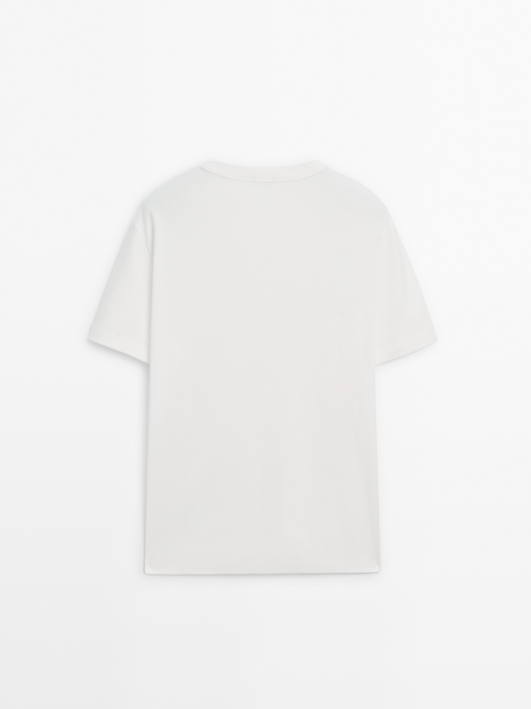 100% cotton short sleeve T-shirt · Cream, Blue, Bluish, Grey · T-shirts ...