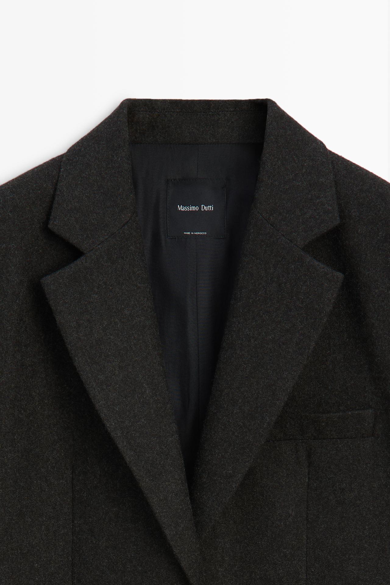 Two-button wool-blend blazer — MINK