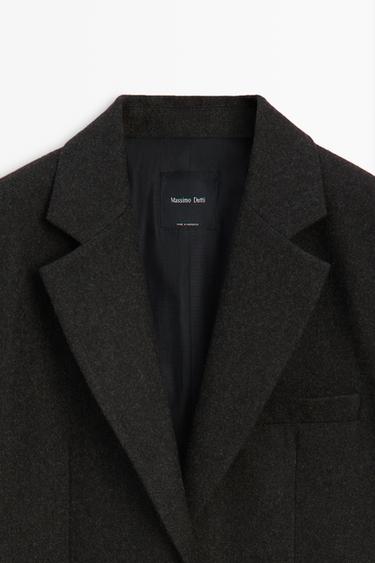 Two-button wool-blend blazer — MINK 9