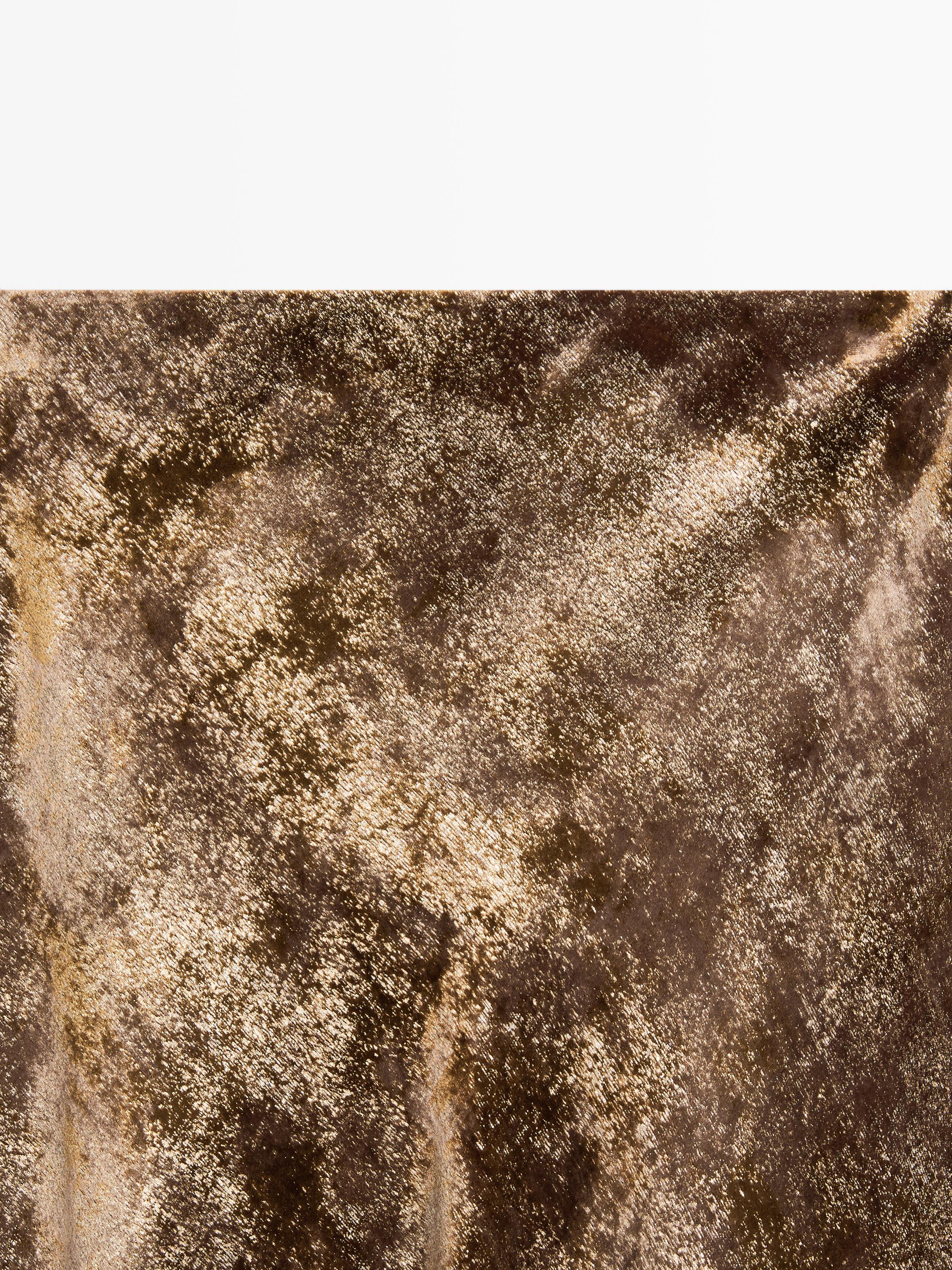 Long velvet skirt with metallic finish — GOLDEN