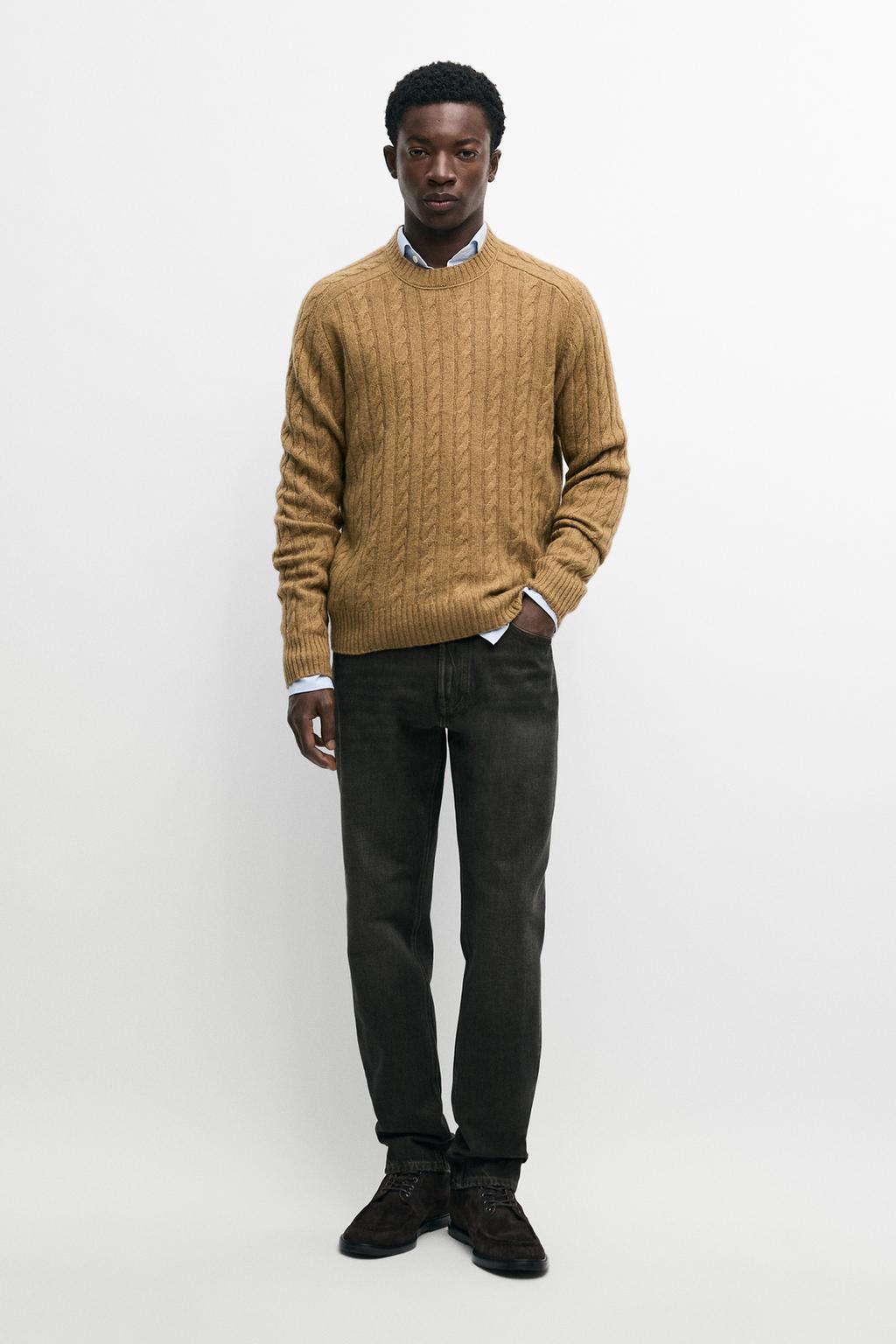 Massimo Dutti Cable knit wool blend sweater