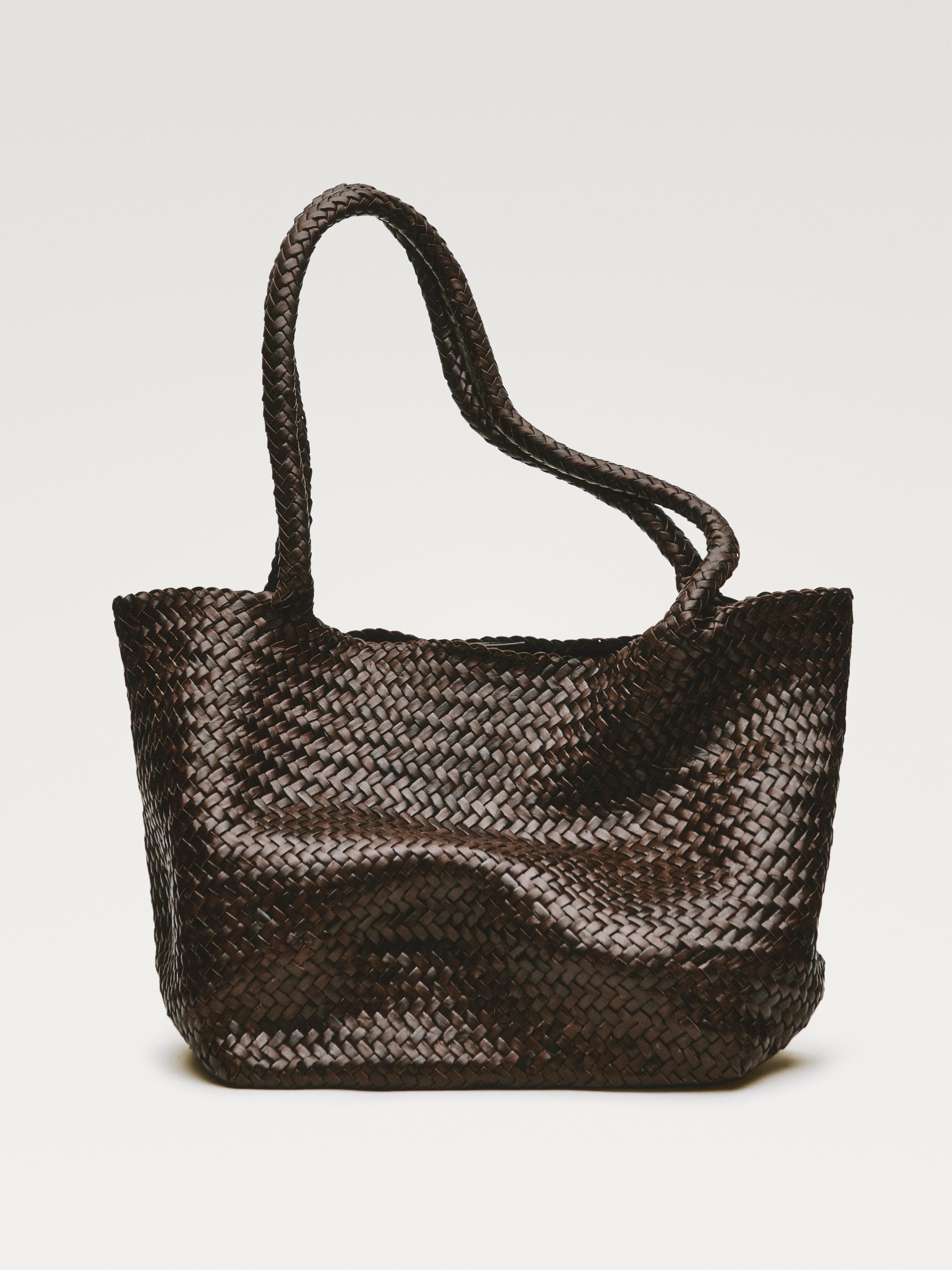 Large braided nappa tote bag