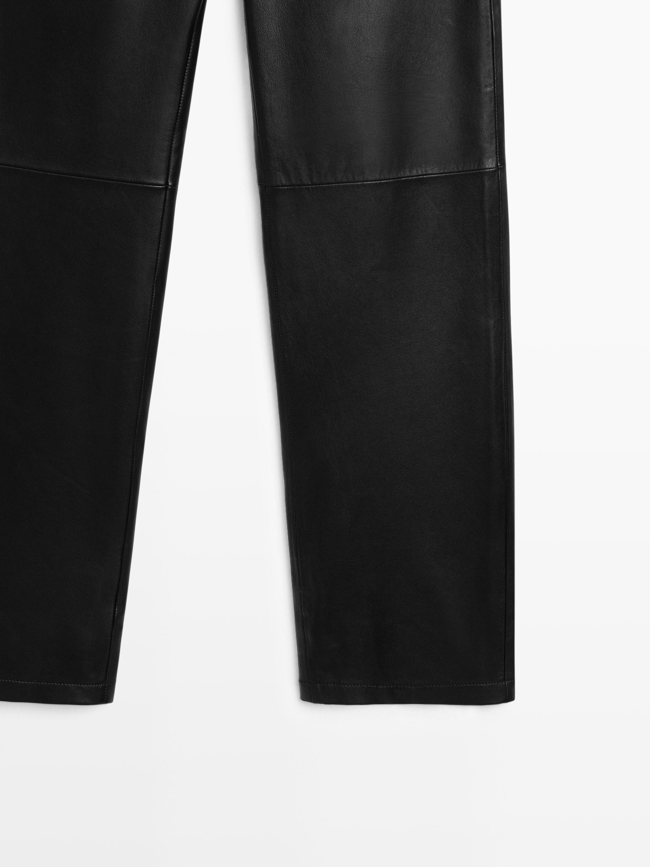 Nappa leather five-pocket trousers