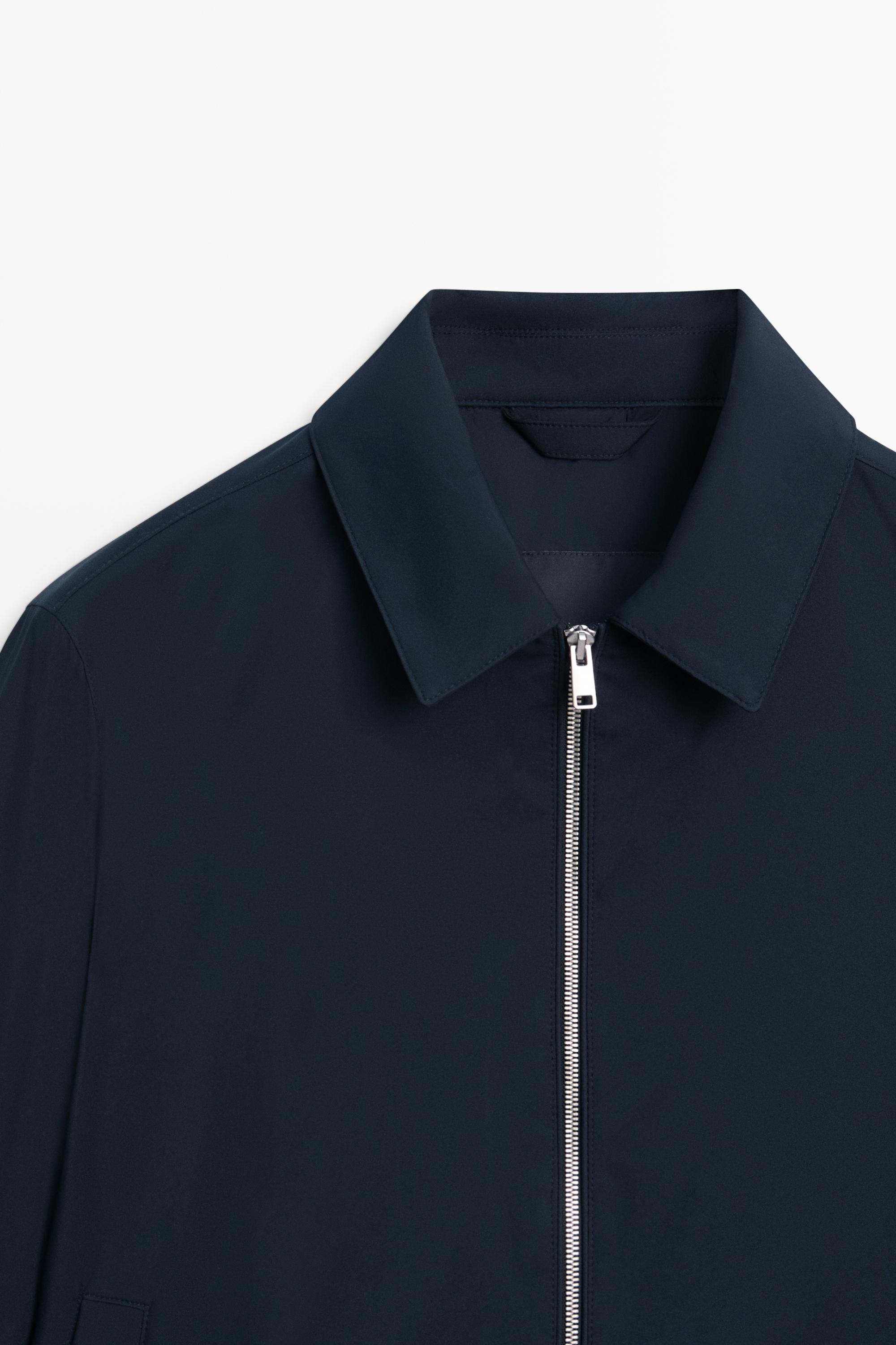 Lightweight jacket with collar detail — NAVY BLUE