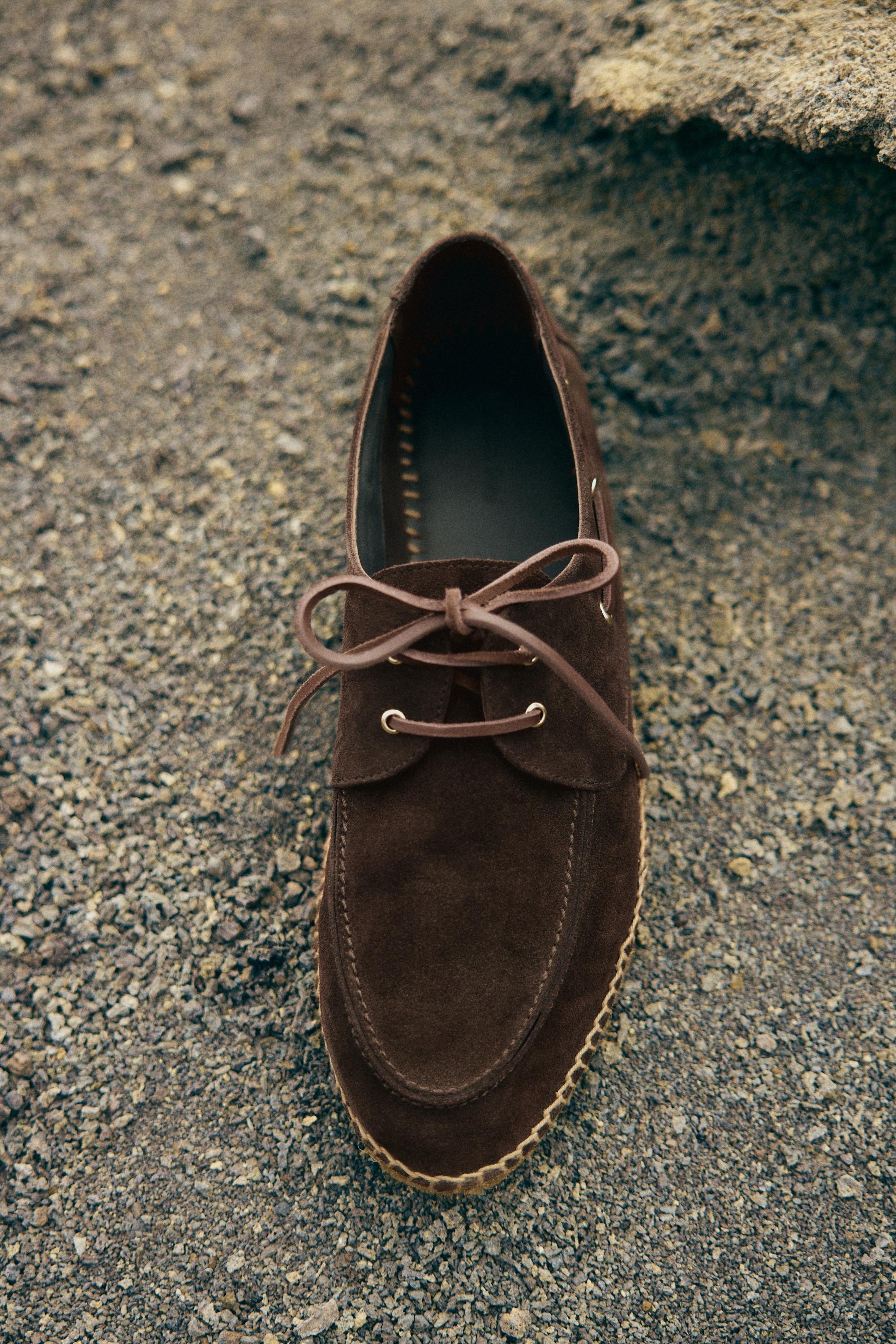 Jute sole deck shoes — BROWN
