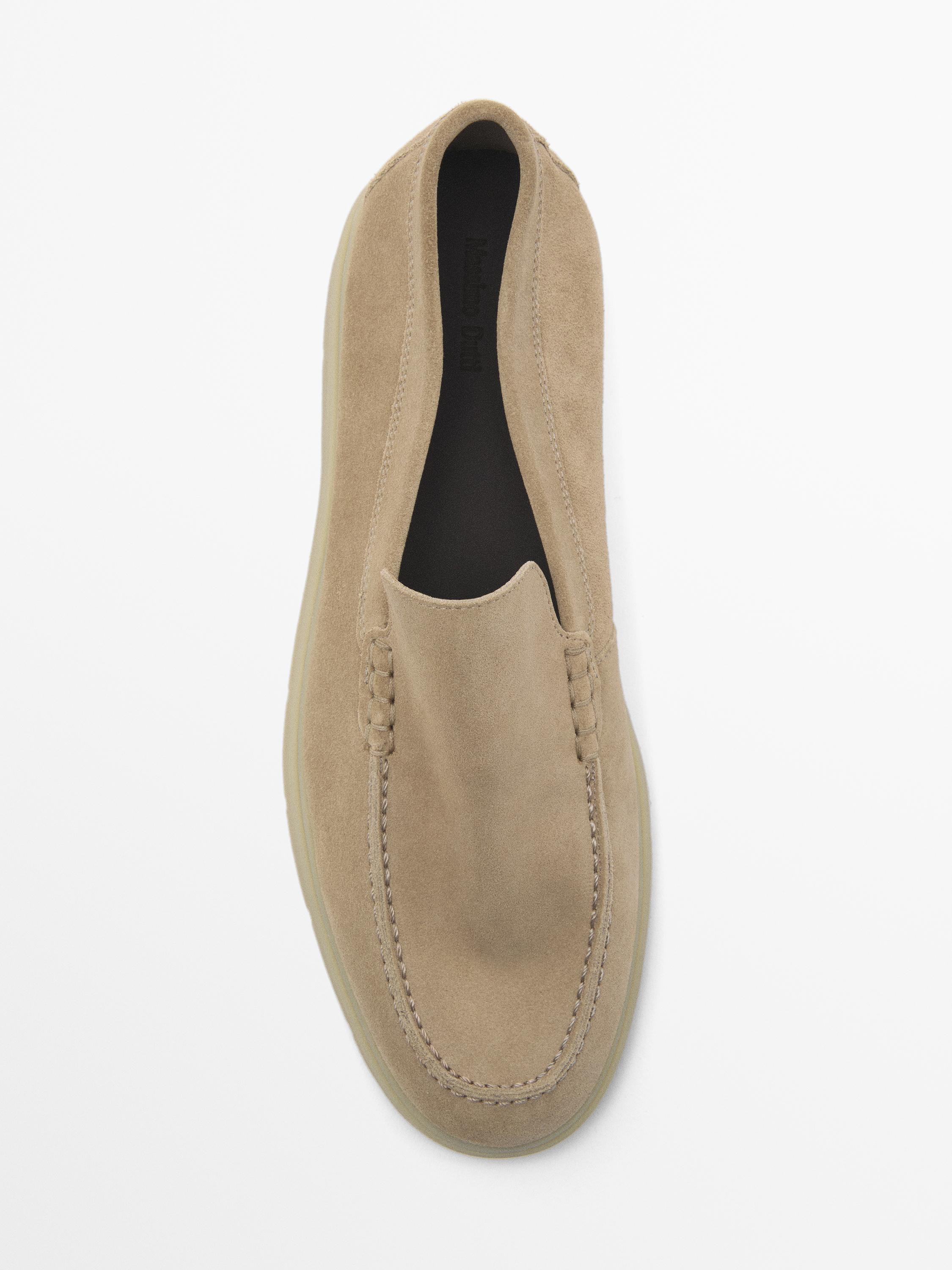 Split suede leather loafers