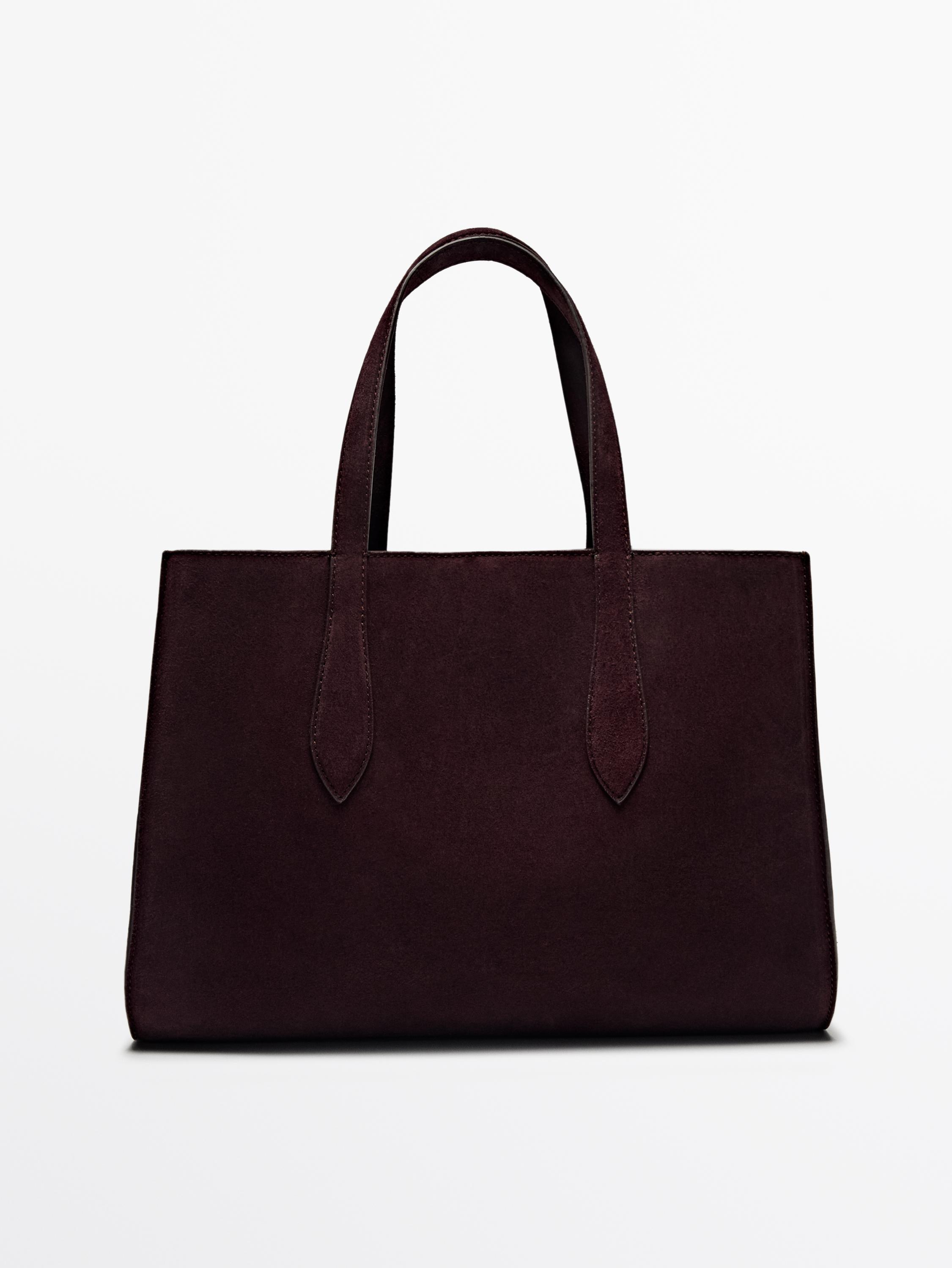 Half icon split suede bag