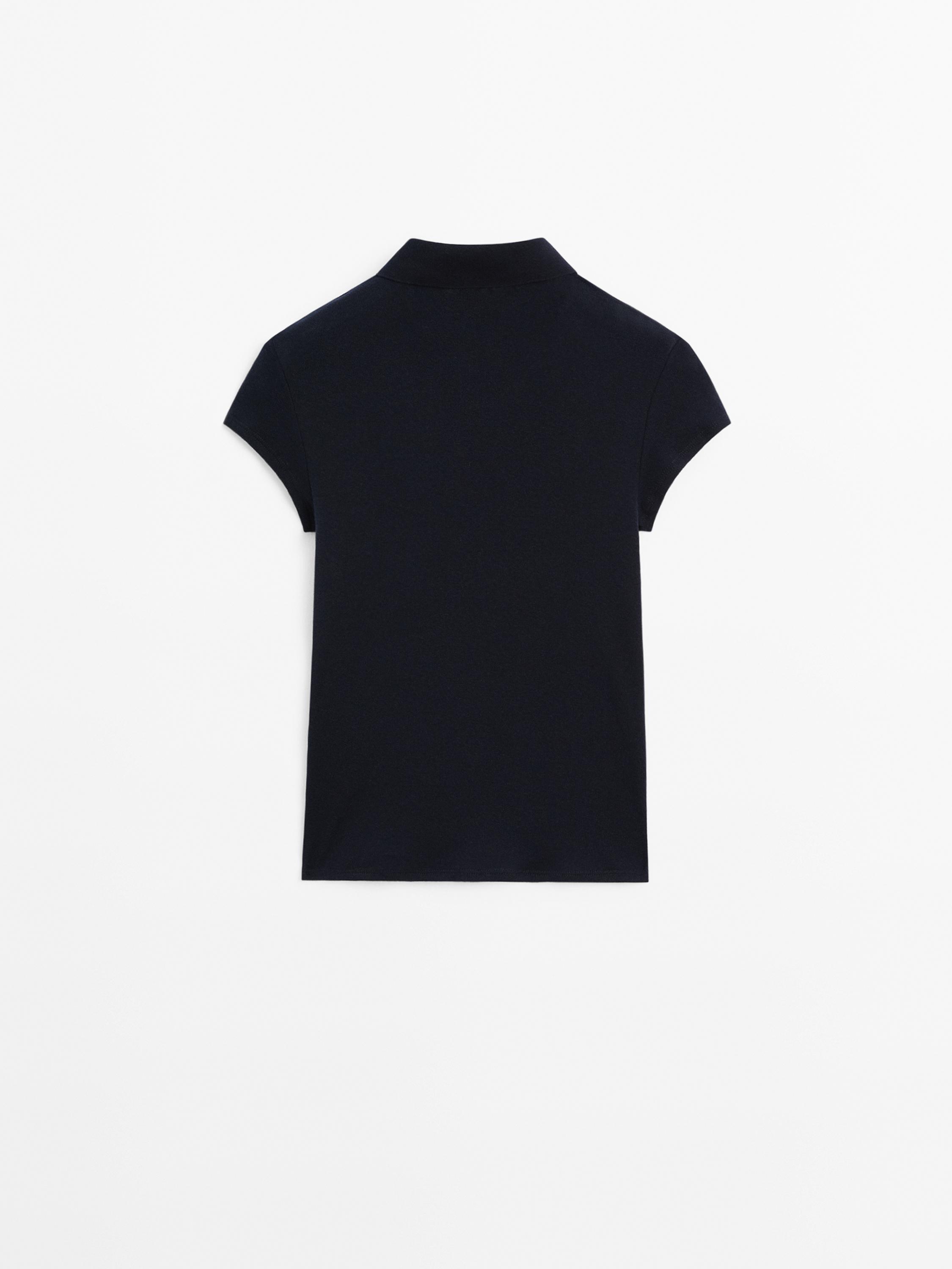 Short sleeve knit polo shirt