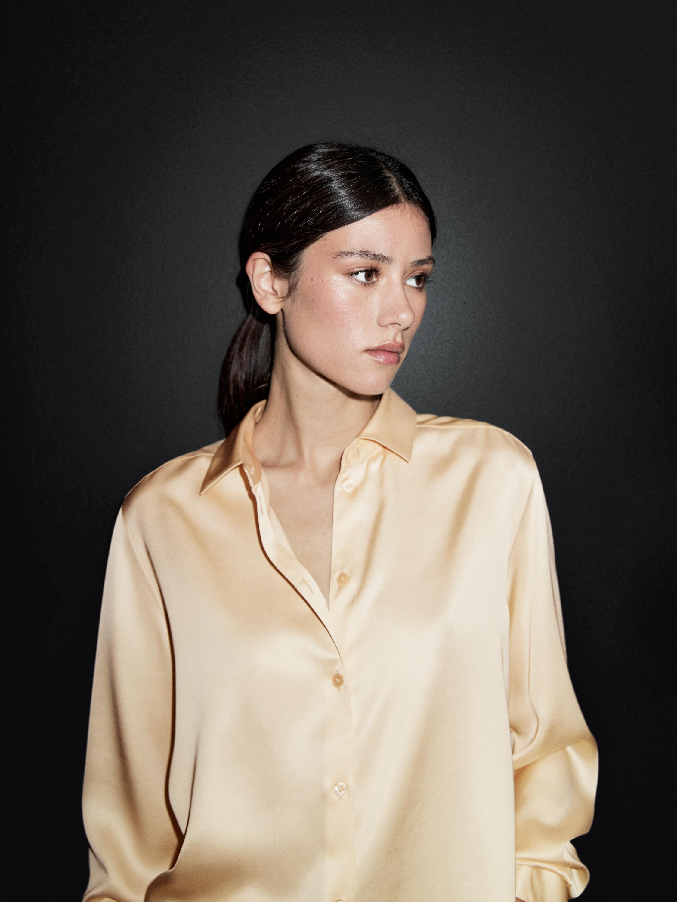 Flowing satin shirt