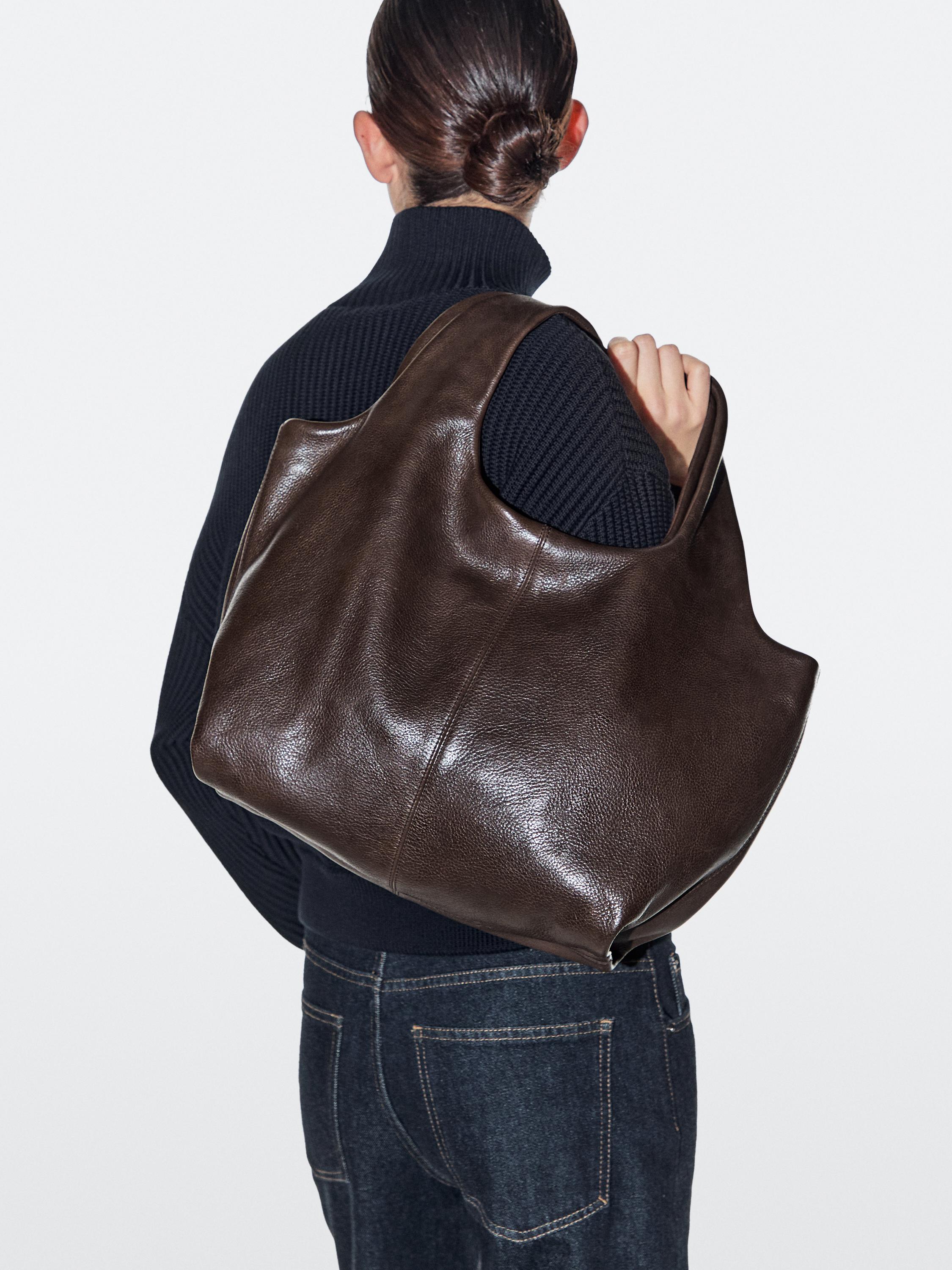 Medium nappa leather bag — BROWN