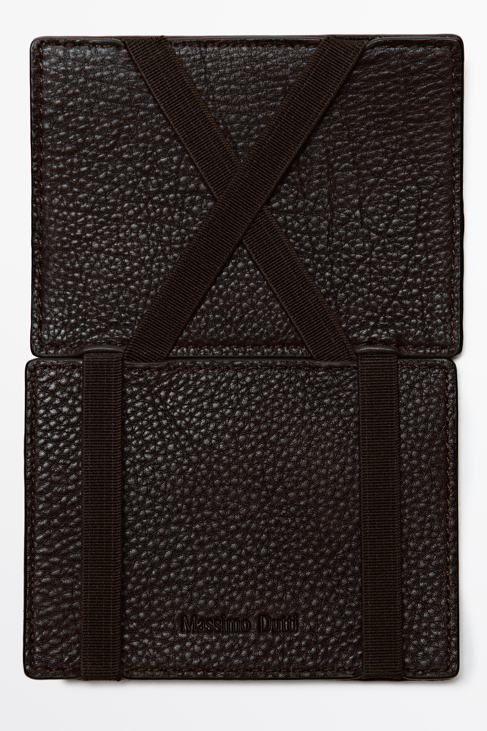 Nappa leather "magic" wallet — BROWN
