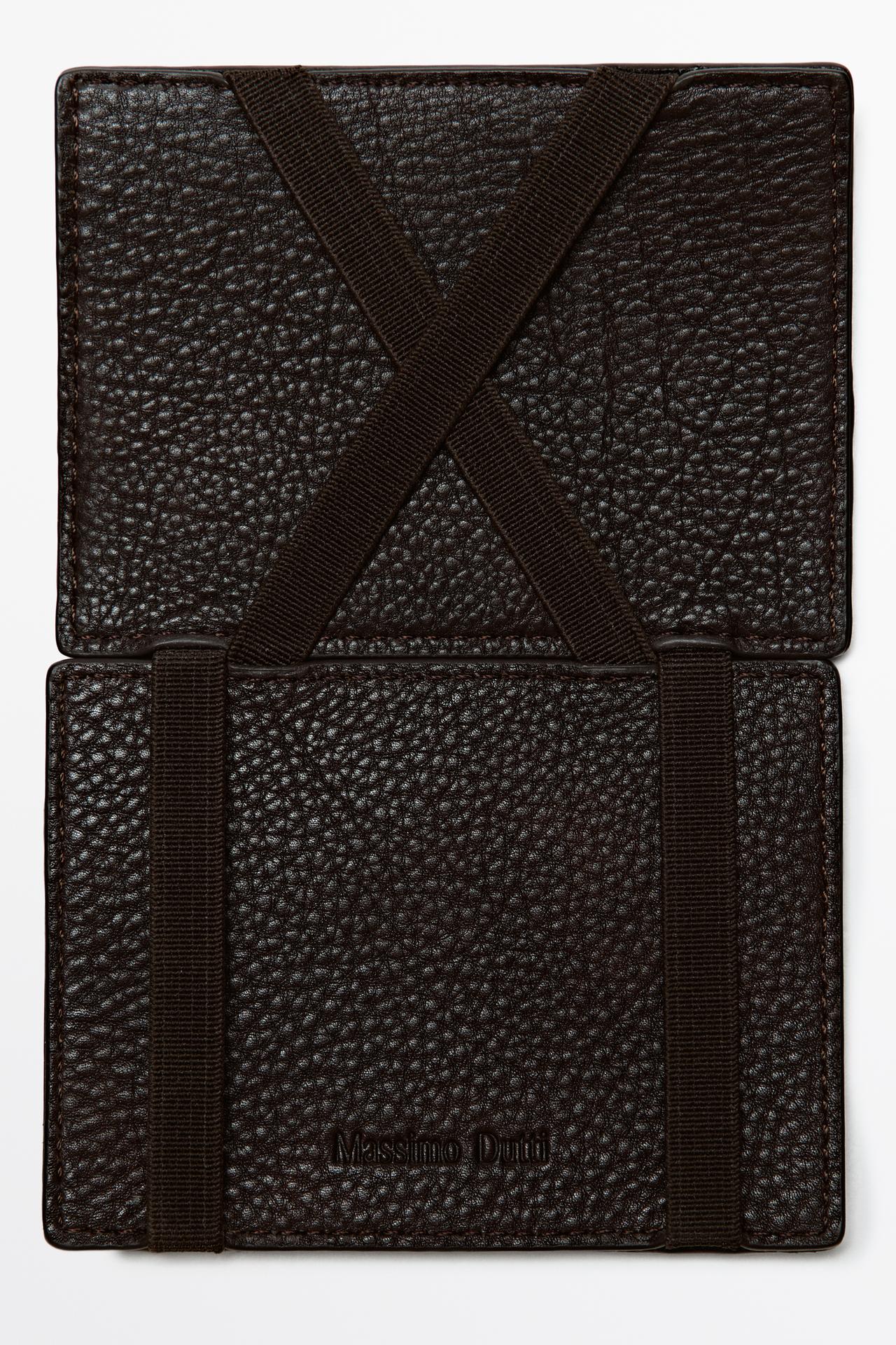 Nappa leather "magic" wallet — BROWN