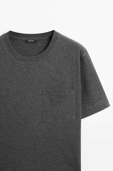 Short sleeve T-shirt with pocket detail — MEDIUM GREY 4