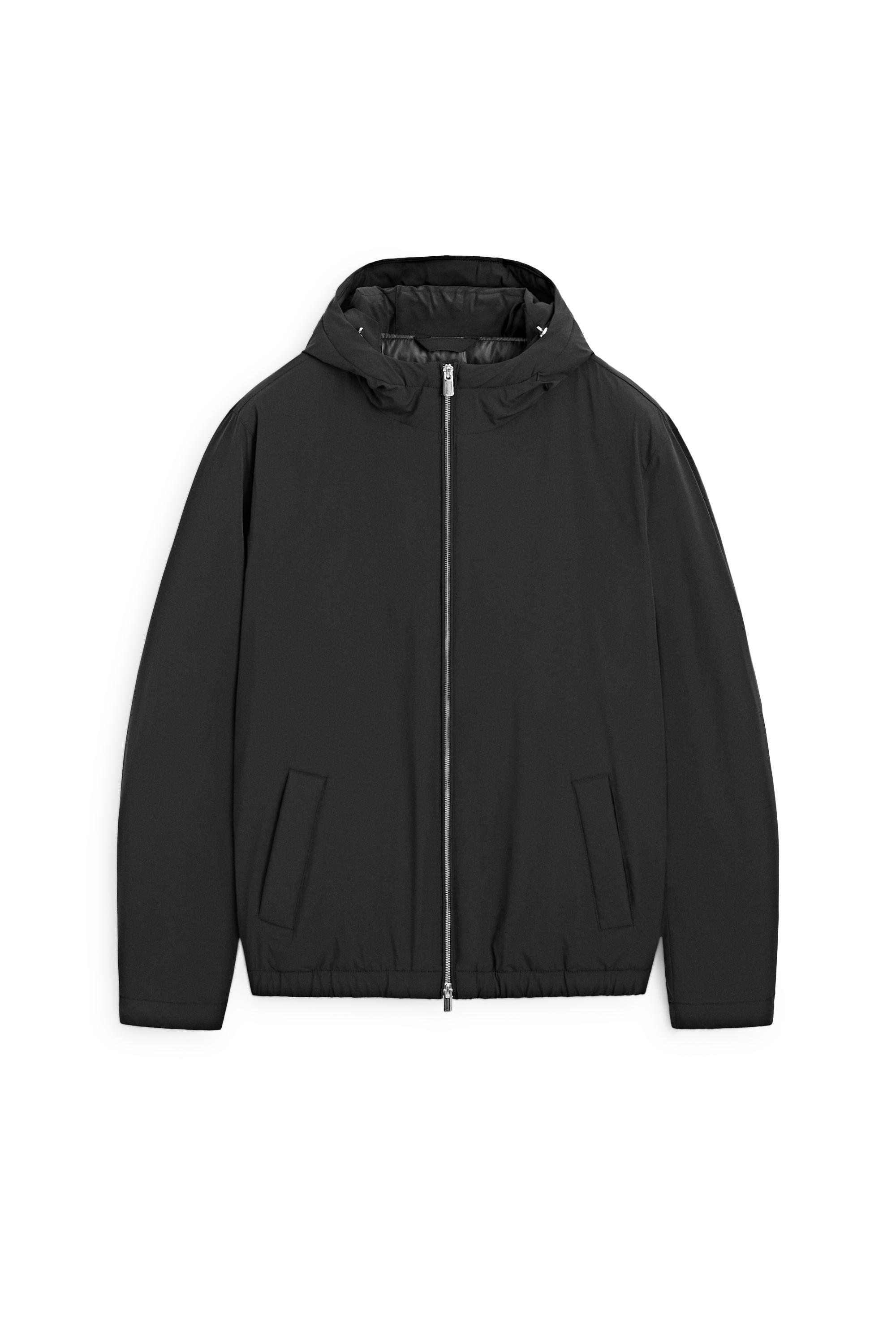 Lightweight hooded down jacket — BLACK