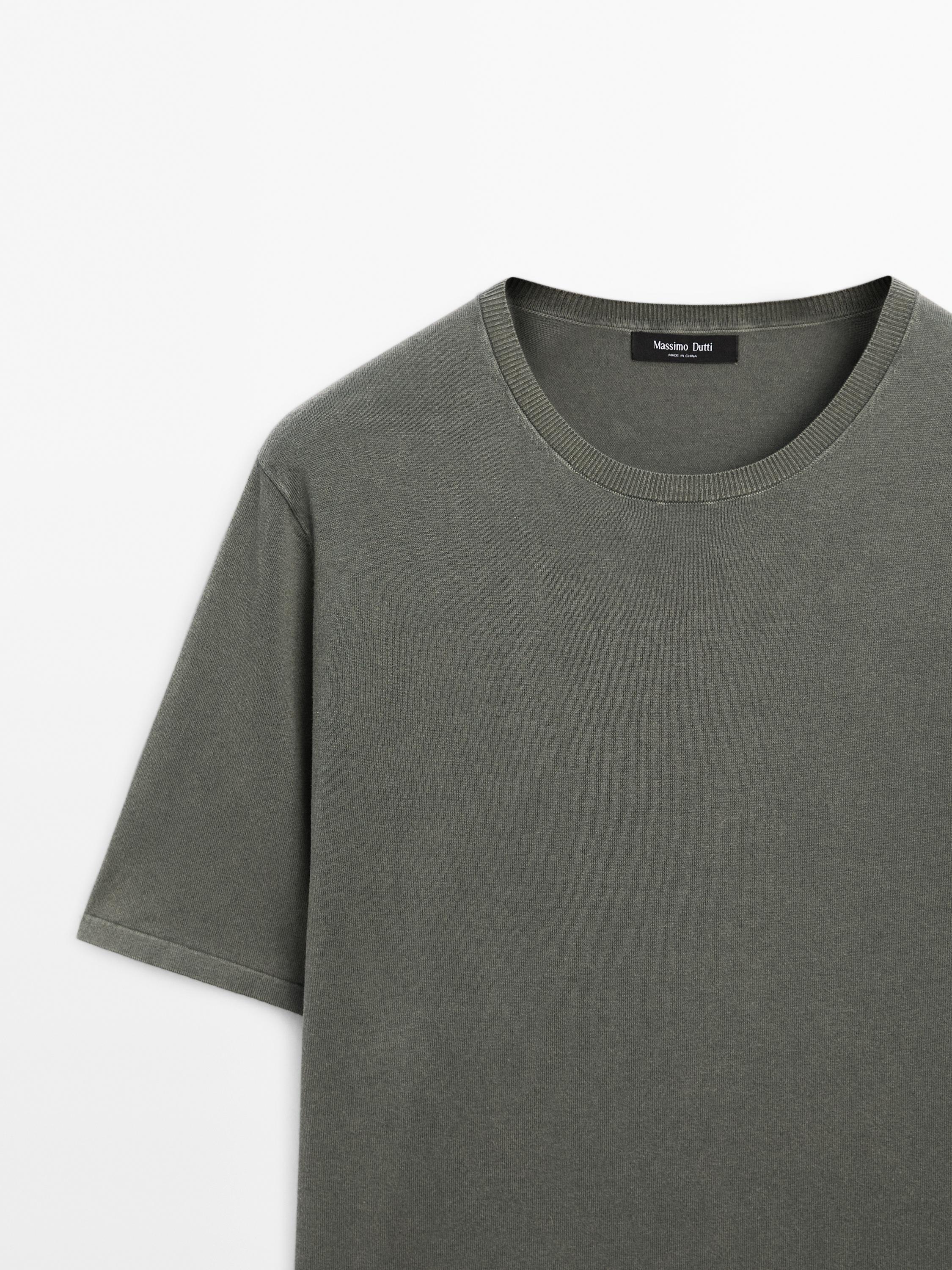 Cotton blend knit T-shirt