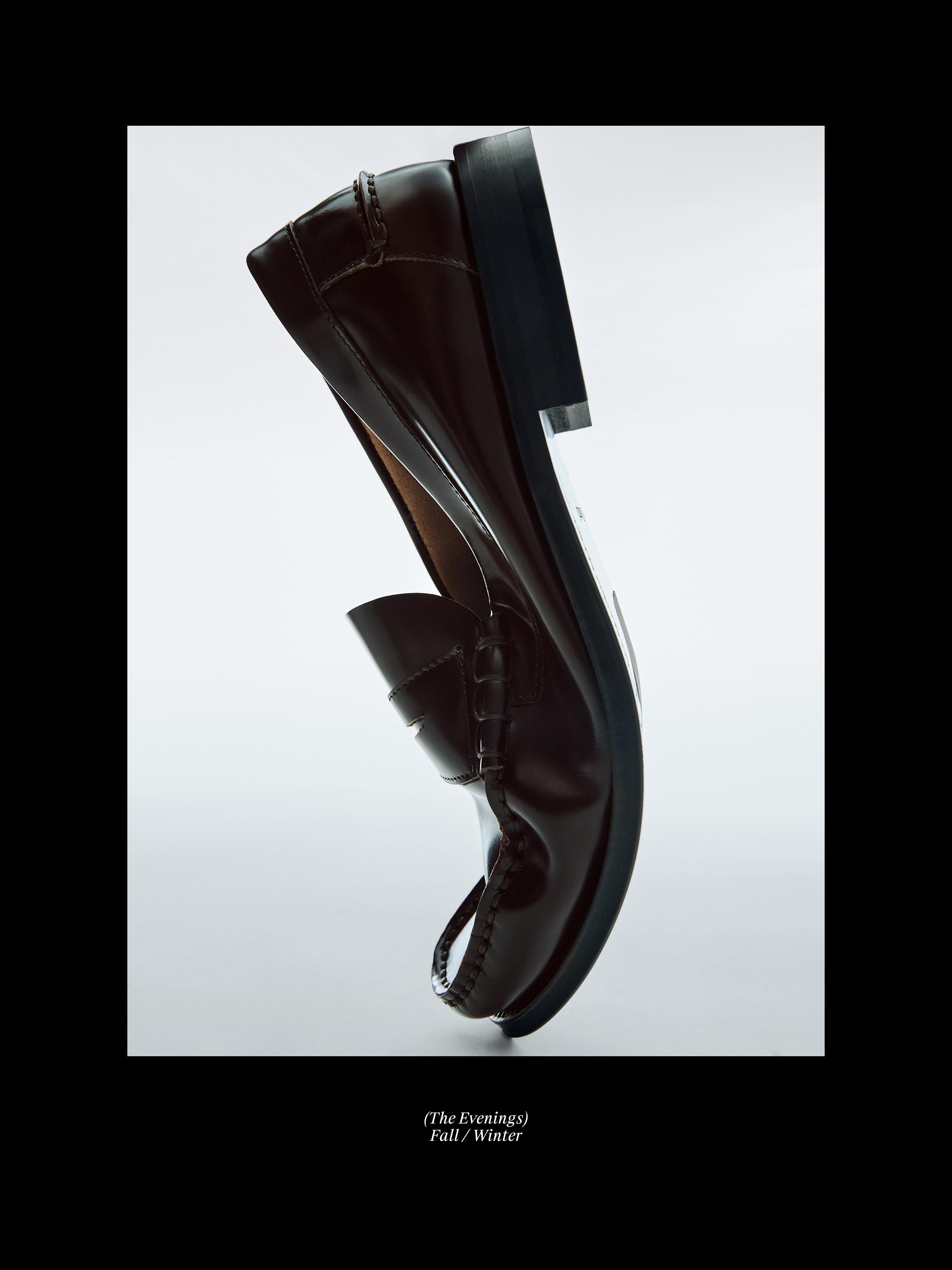 Leather loafers with penny strap