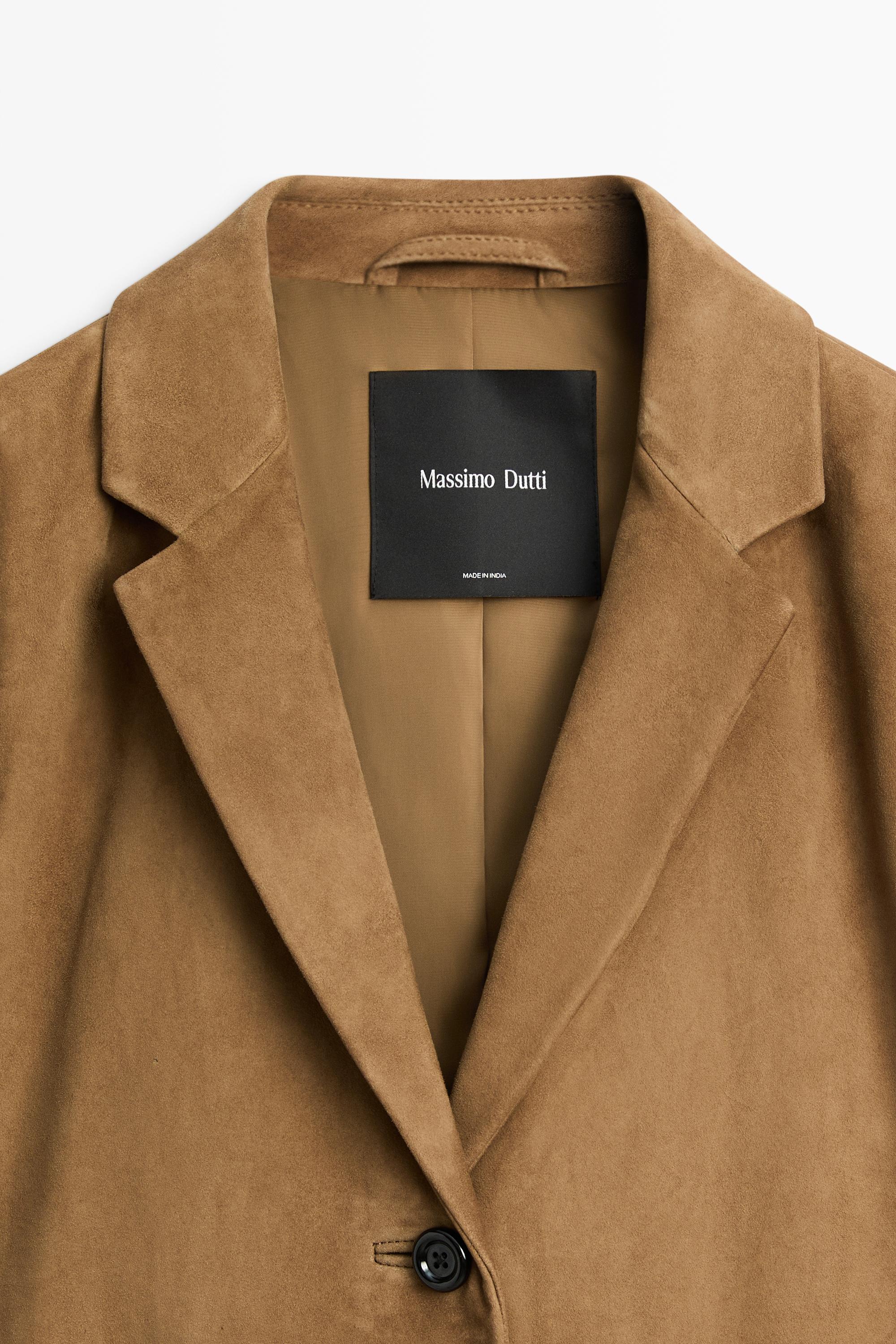Suede lapel blazer — SAND