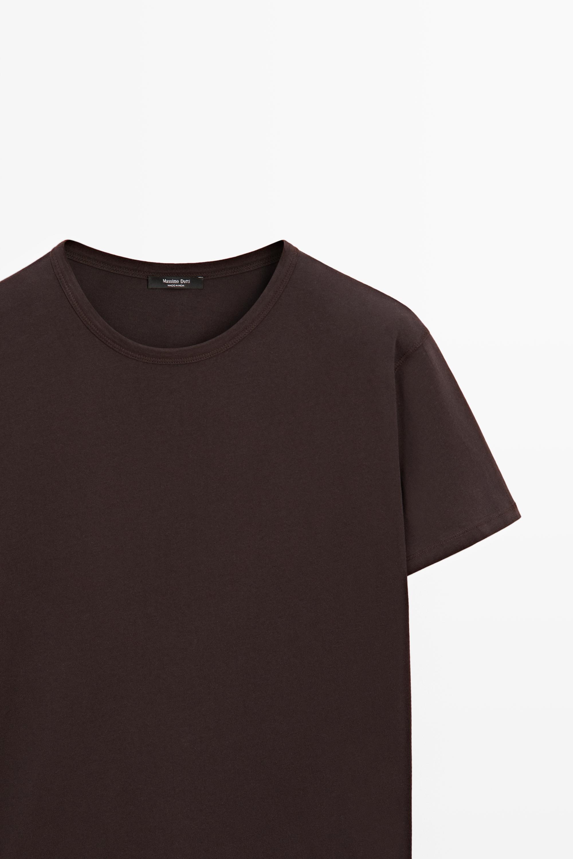 100% cotton short-sleeve T-shirt — BROWN