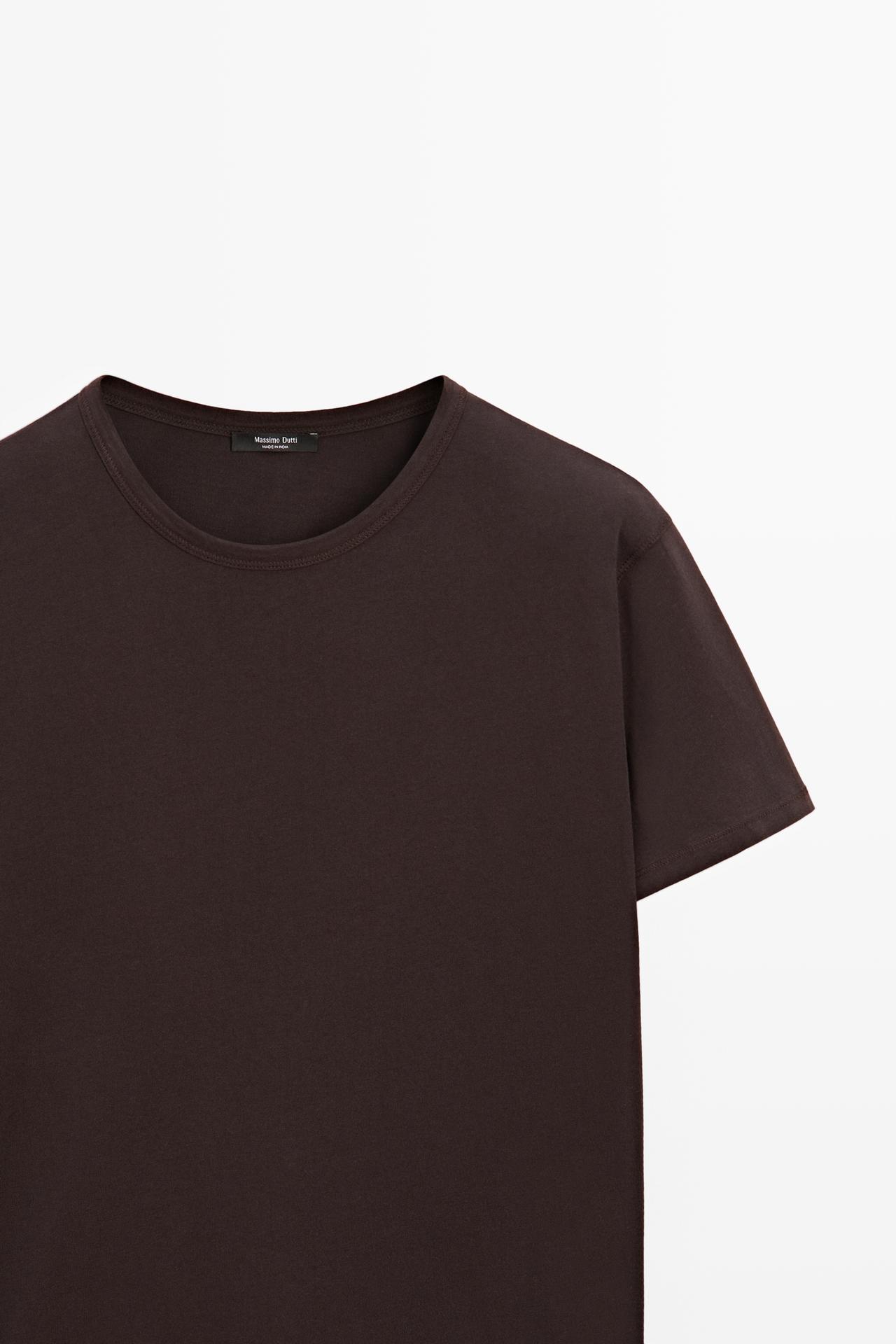 100% cotton short-sleeve T-shirt — BROWN