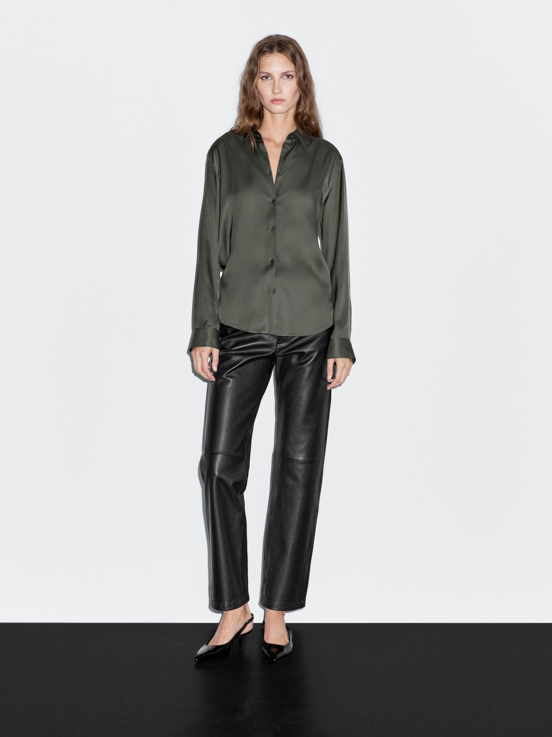 Flowing satin shirt