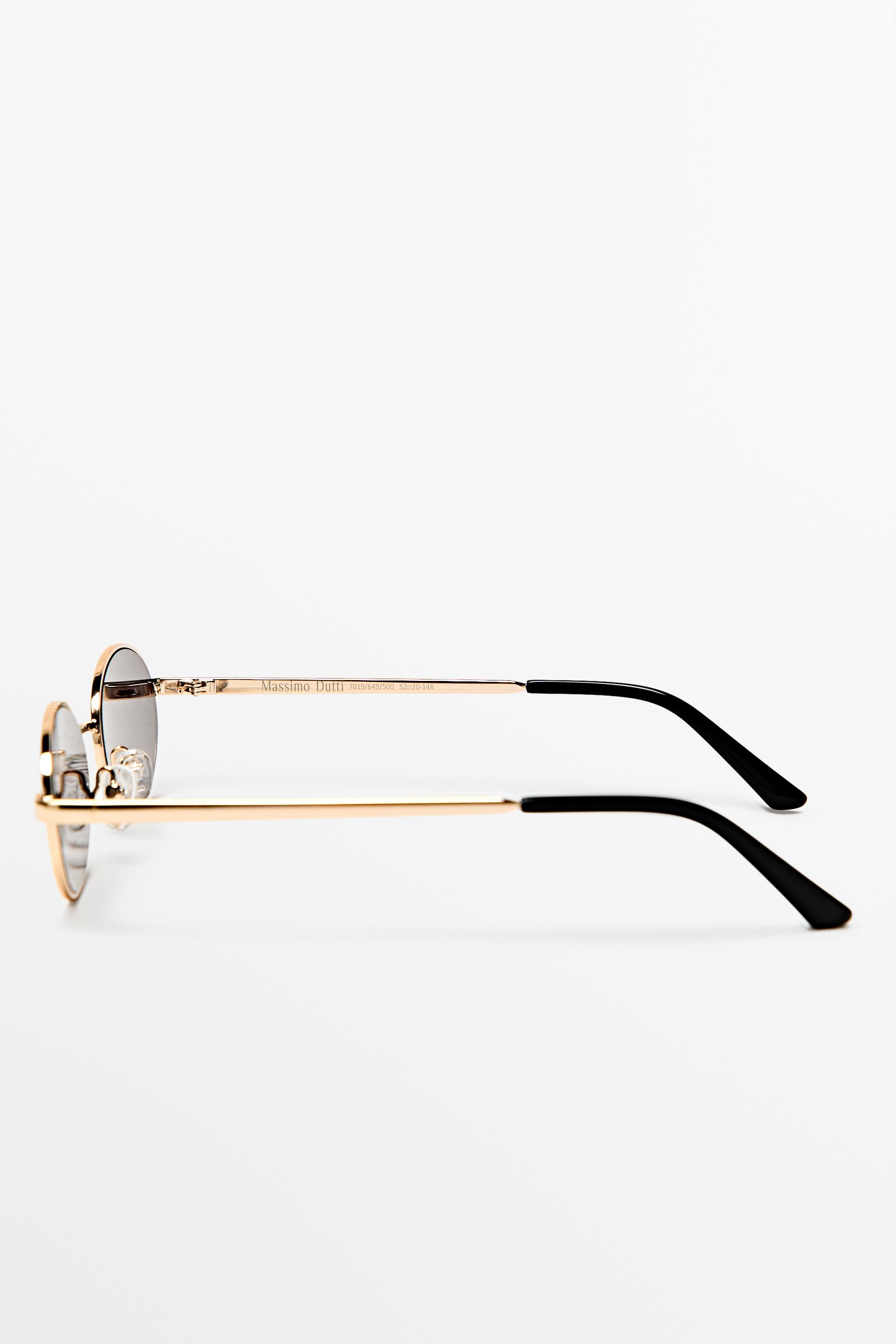 Metallic oval sunglasses — GREEN