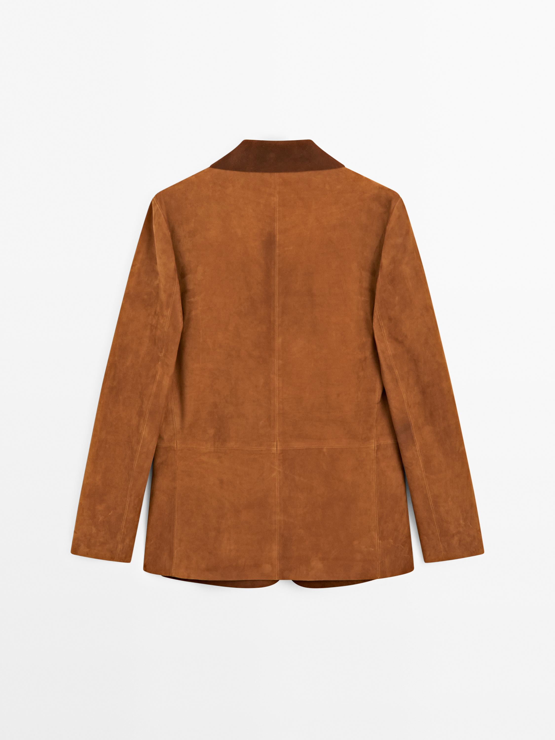 Flowing suede leather blazer