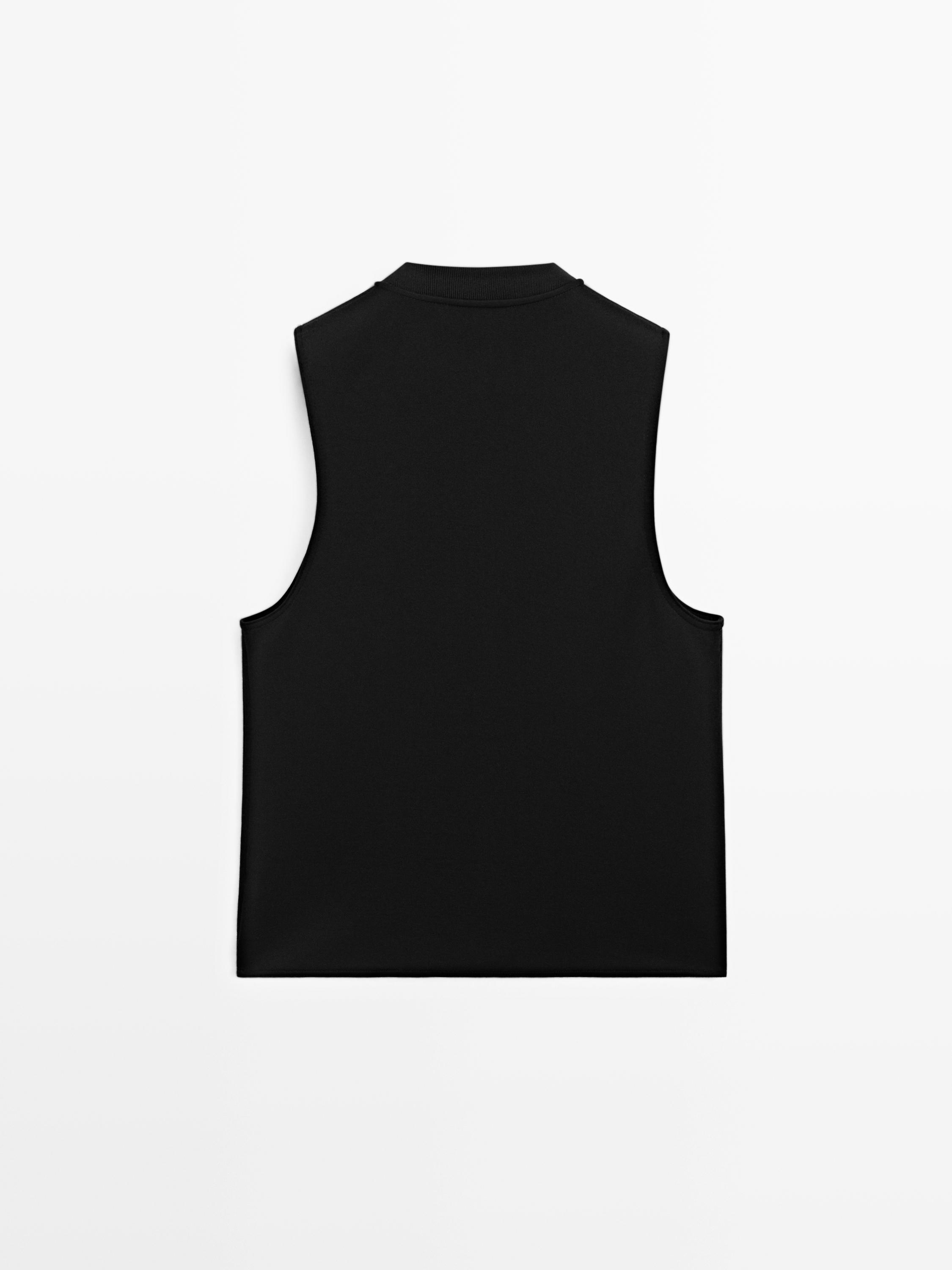 Cotton blend jogger vest
