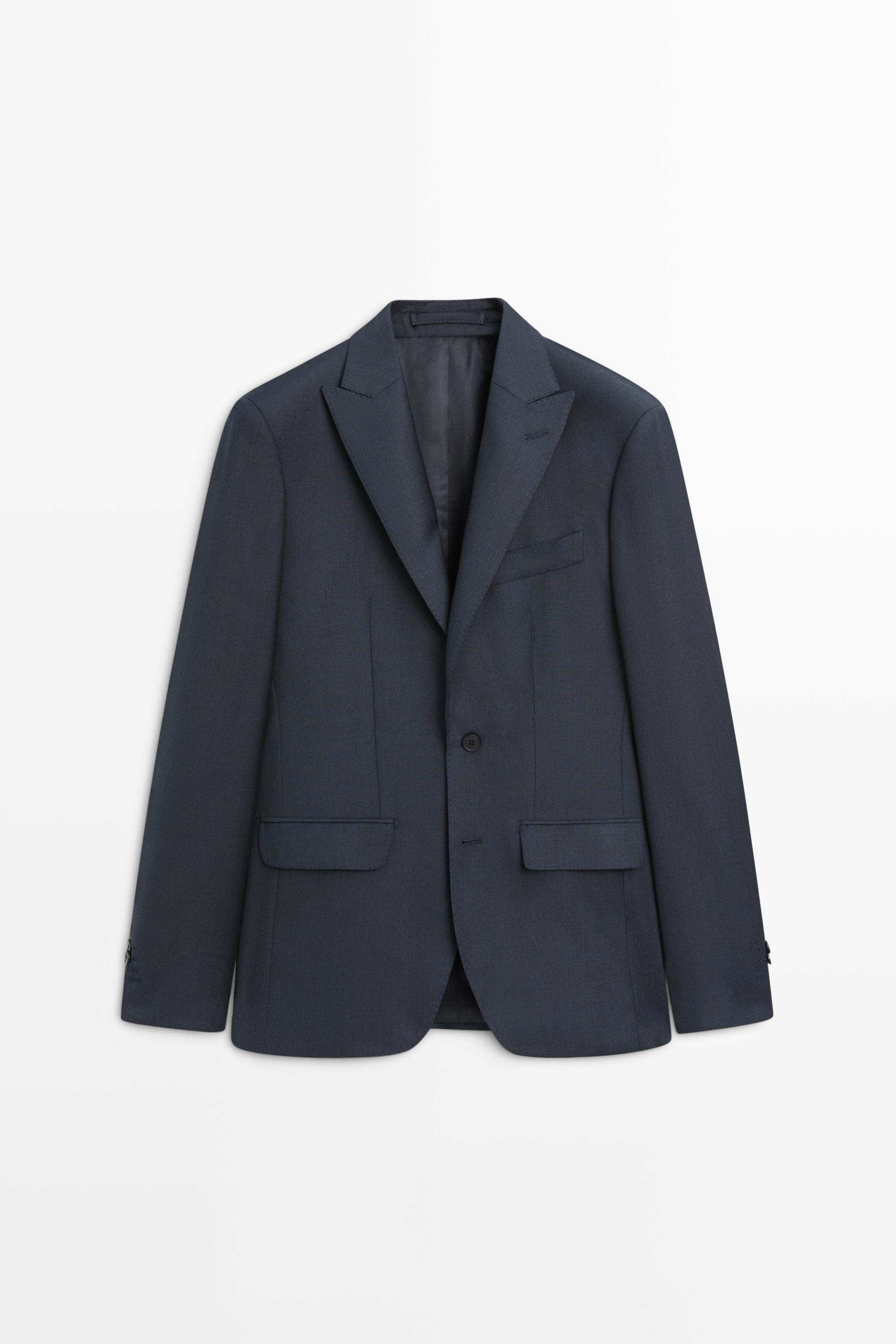 100% wool suit blazer — NAVY BLUE
