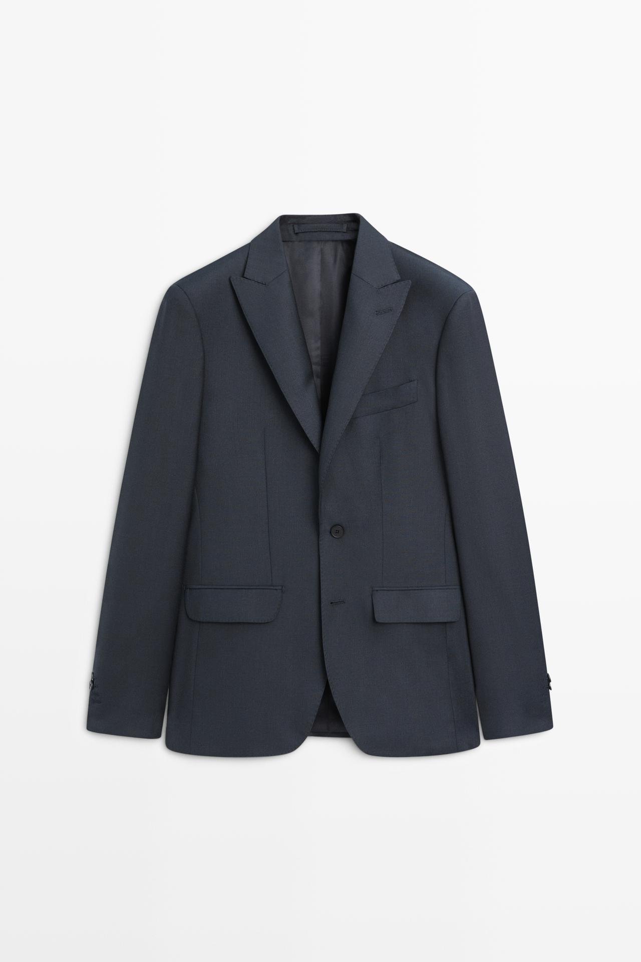 100% wool suit blazer — NAVY BLUE