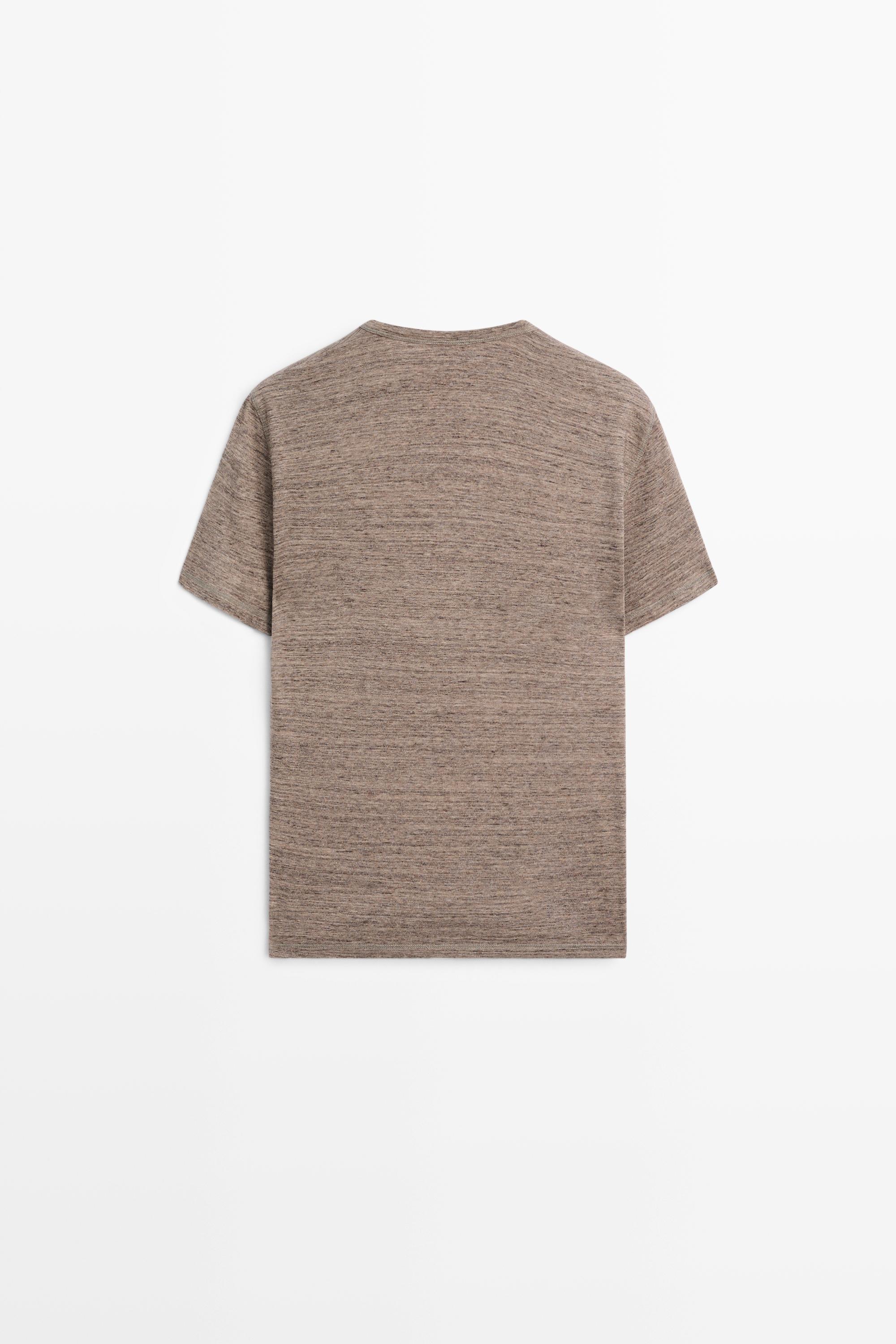 100% cotton short-sleeve T-shirt — BROWN MARL