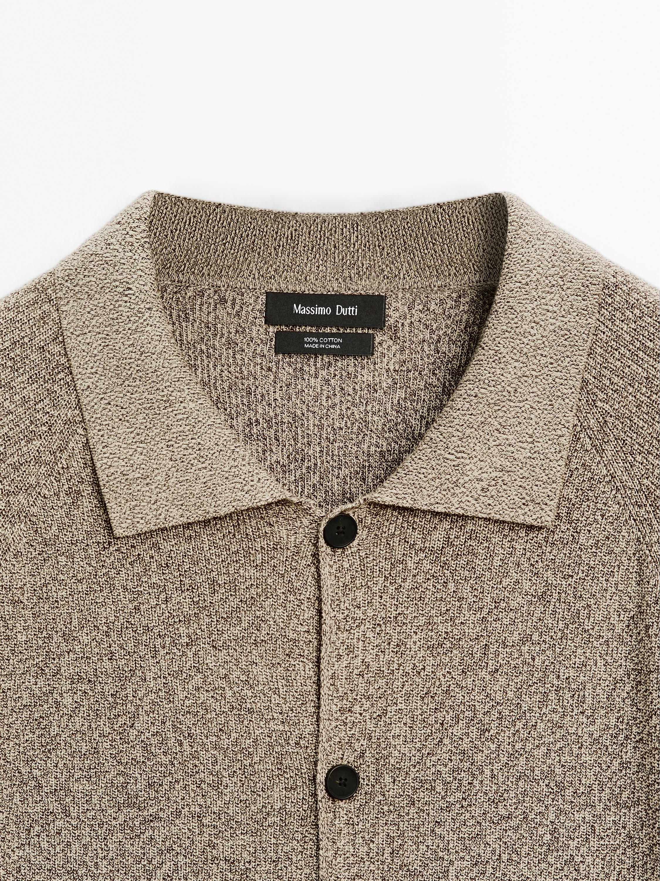 Cardigan aus 100 % Baumwolle im Mouline-Strick