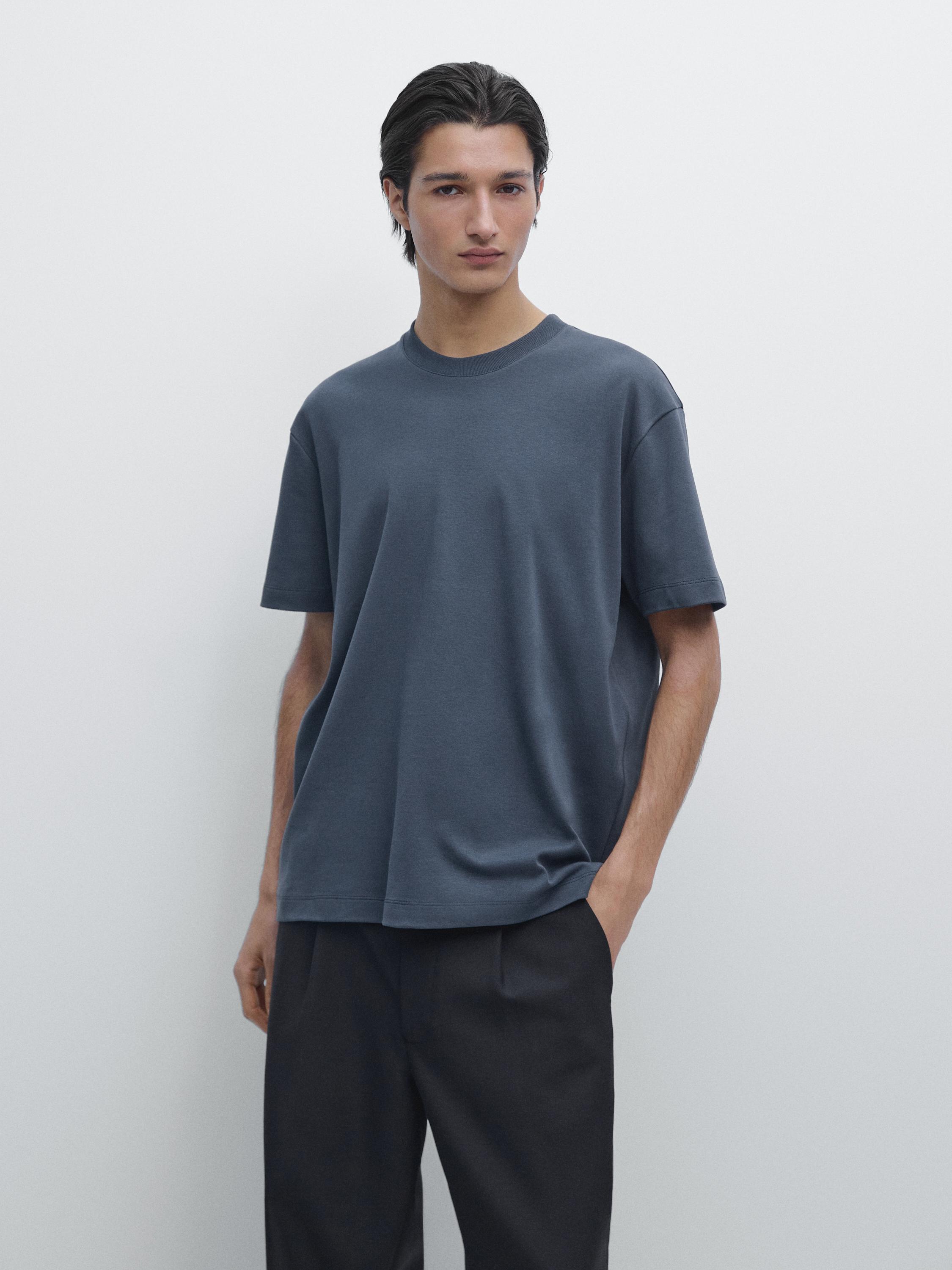 100% cotton short sleeve T-shirt — DEEP BLUE