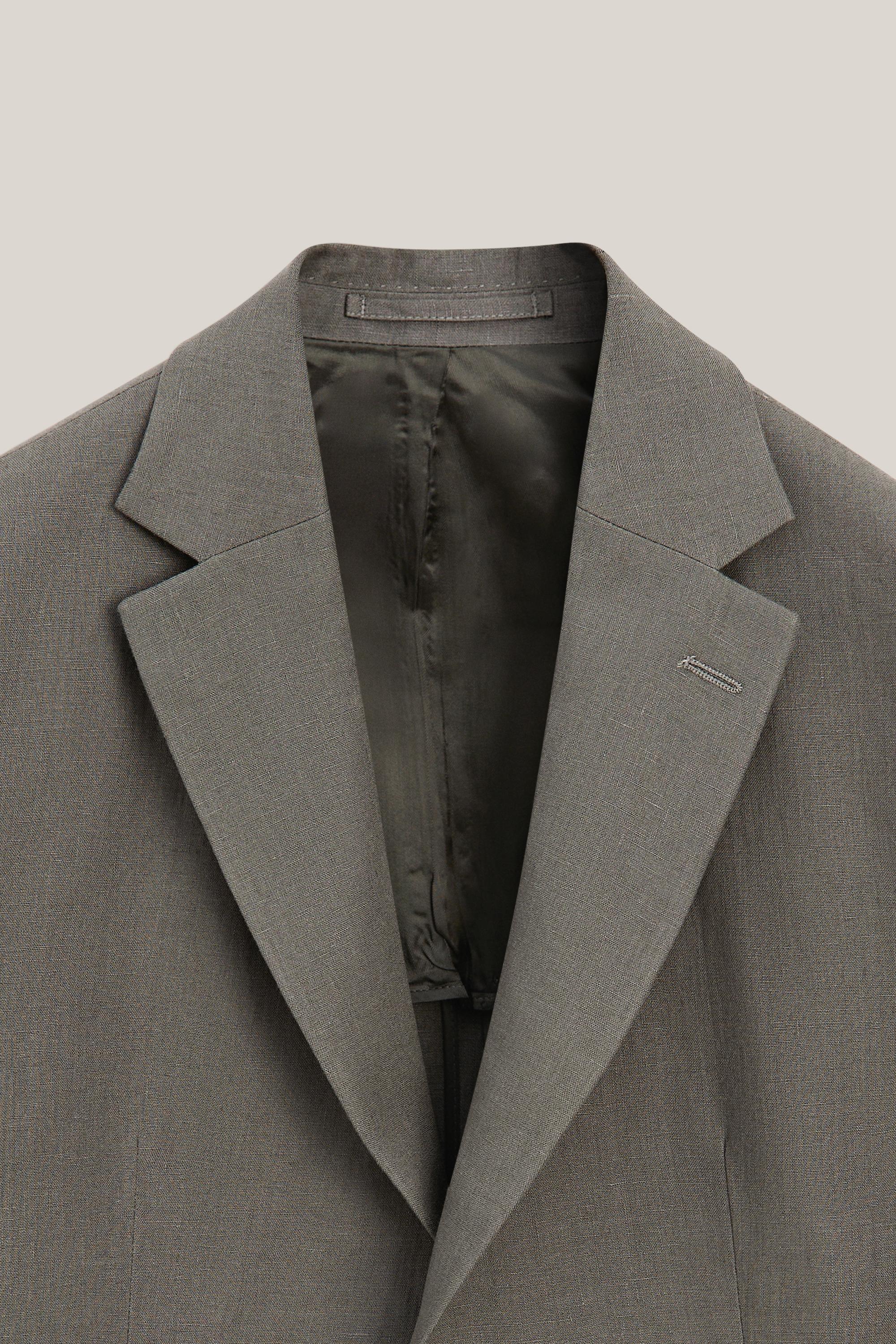 100% linen suit blazer — DARK GREEN
