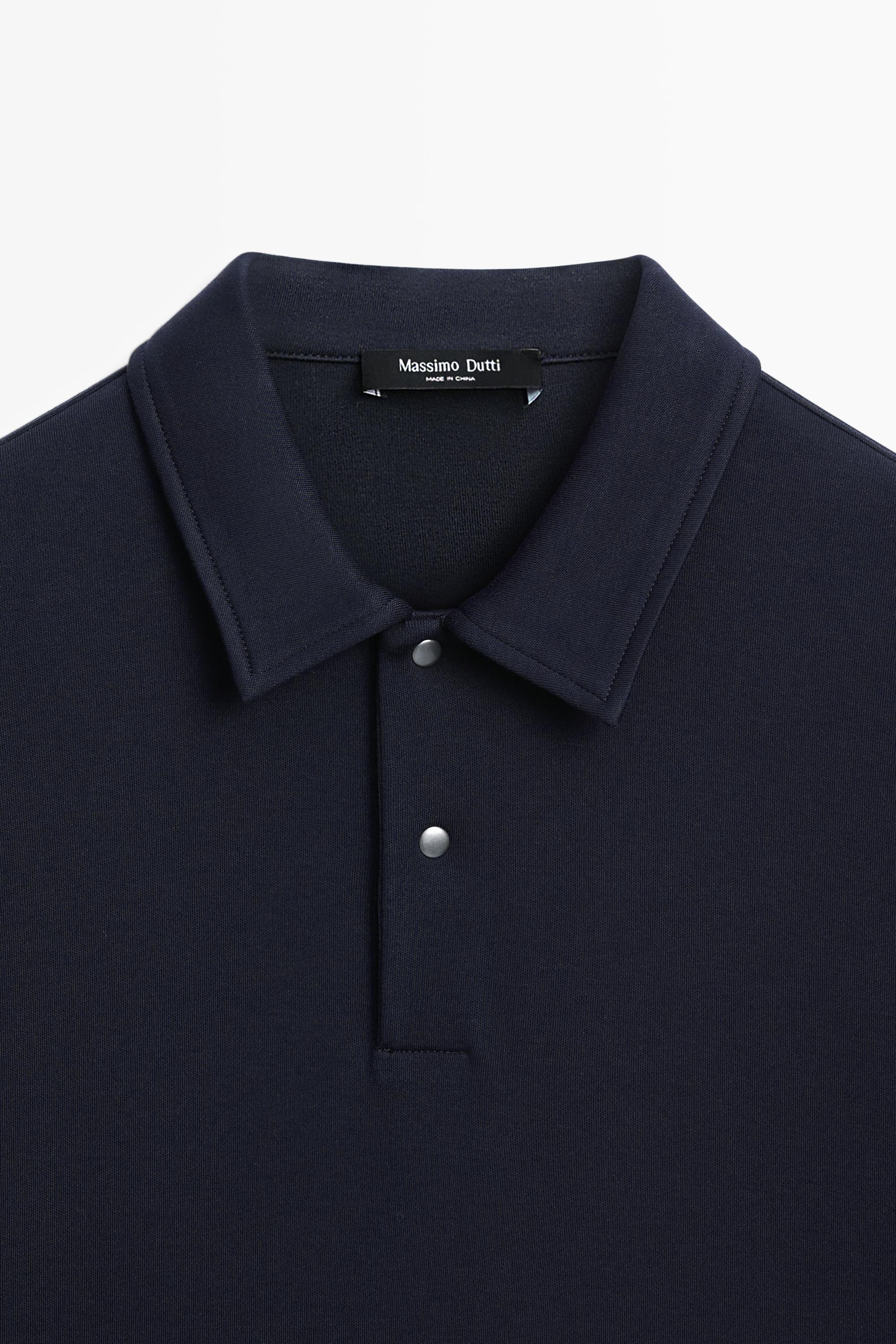 100% cotton long sleeve polo shirt — INK BLUE