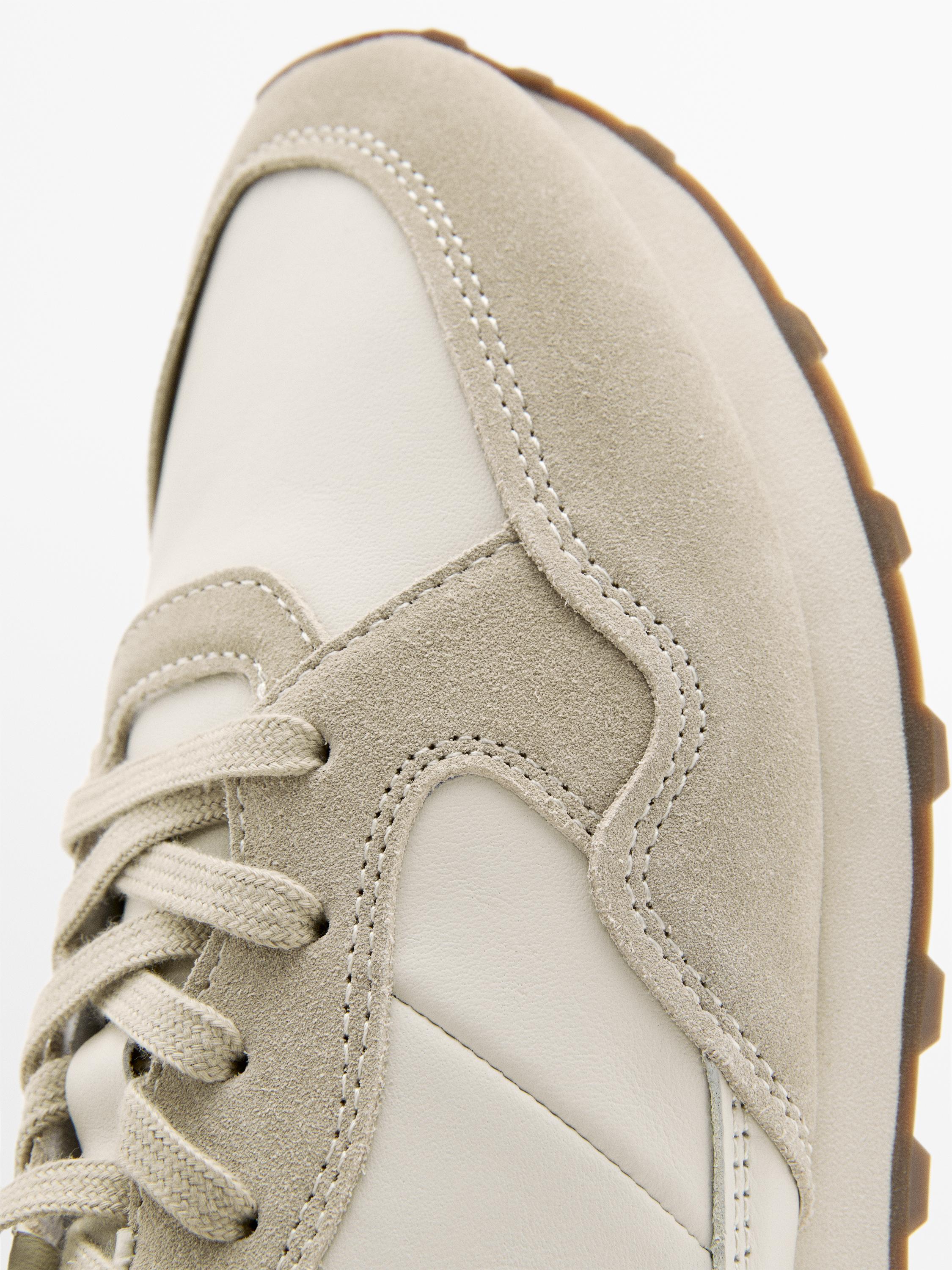 Trainers with contrast back piece — WHITE