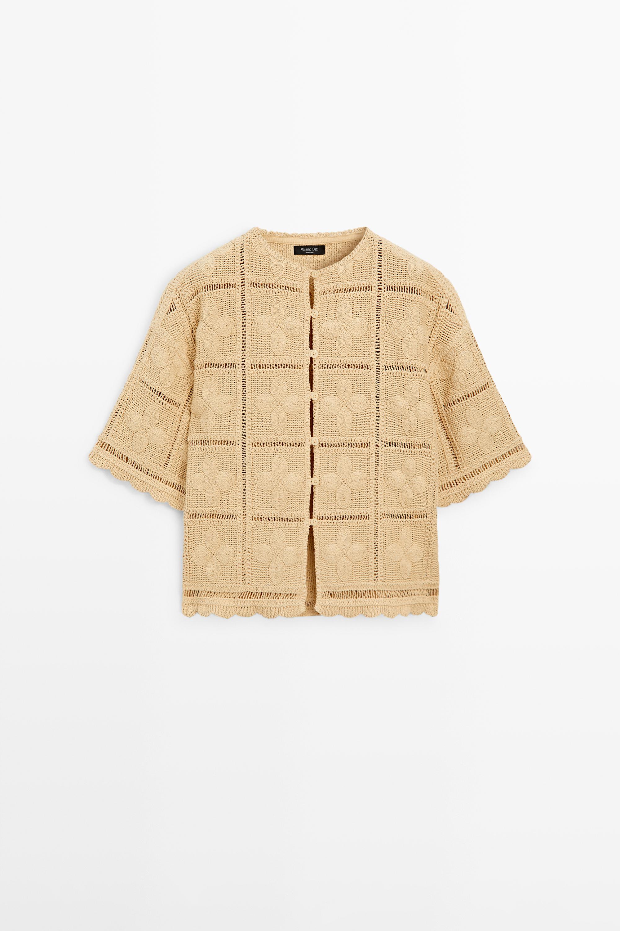 Cutwork crochet cardigan