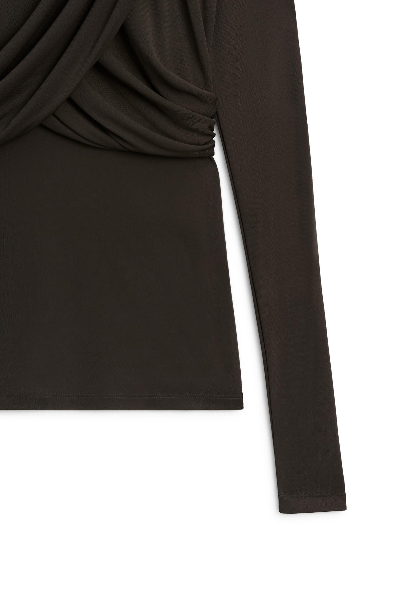 Draped long sleeve top - LIMITED EDITION — BROWN