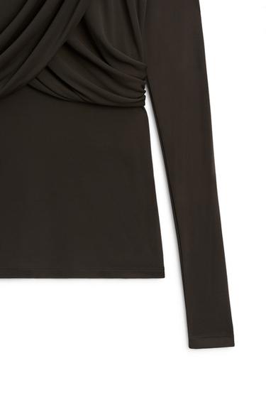 Draped long sleeve top - LIMITED EDITION — BROWN 8