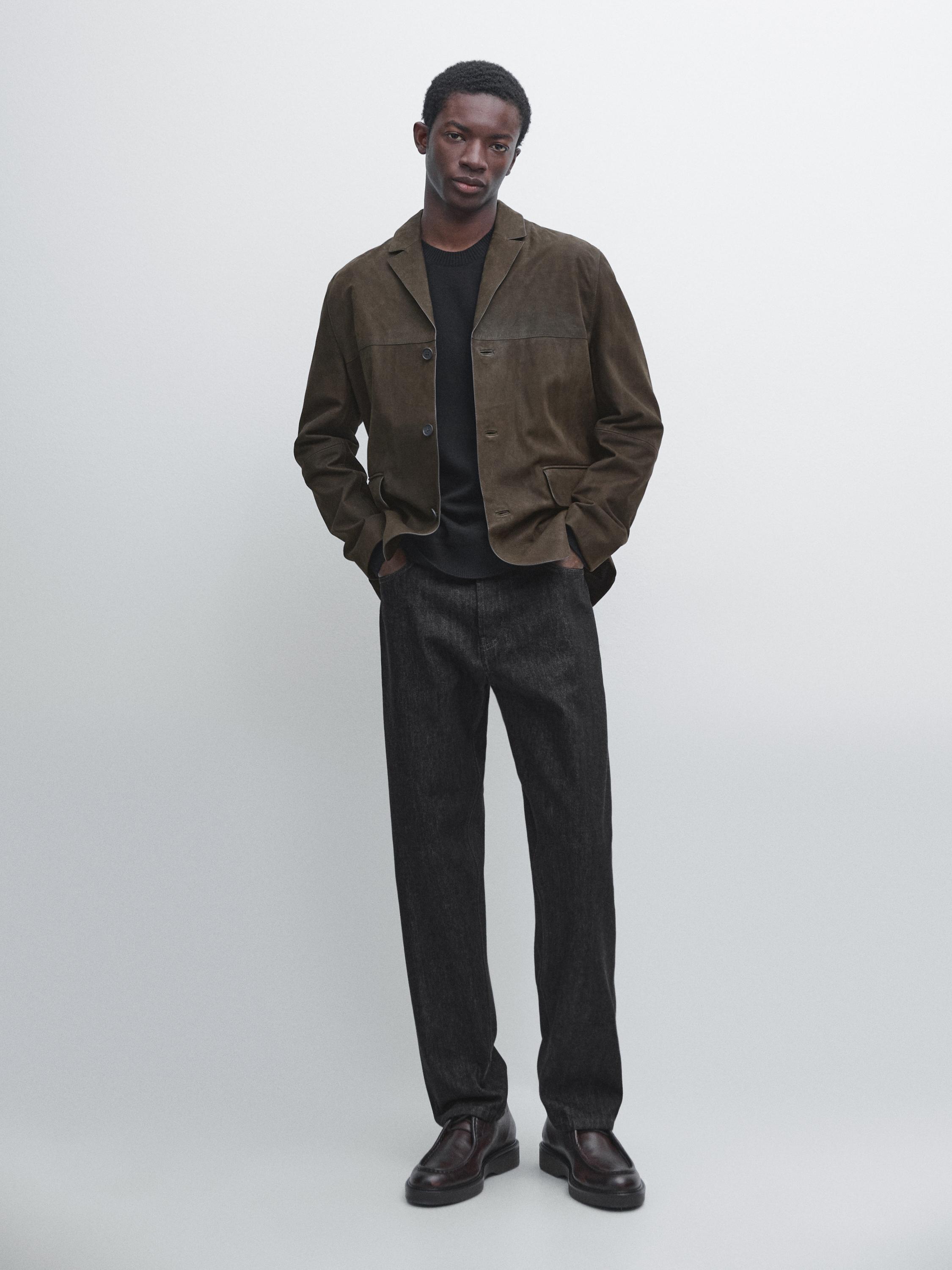 Blazer 100 % cuir nubuck