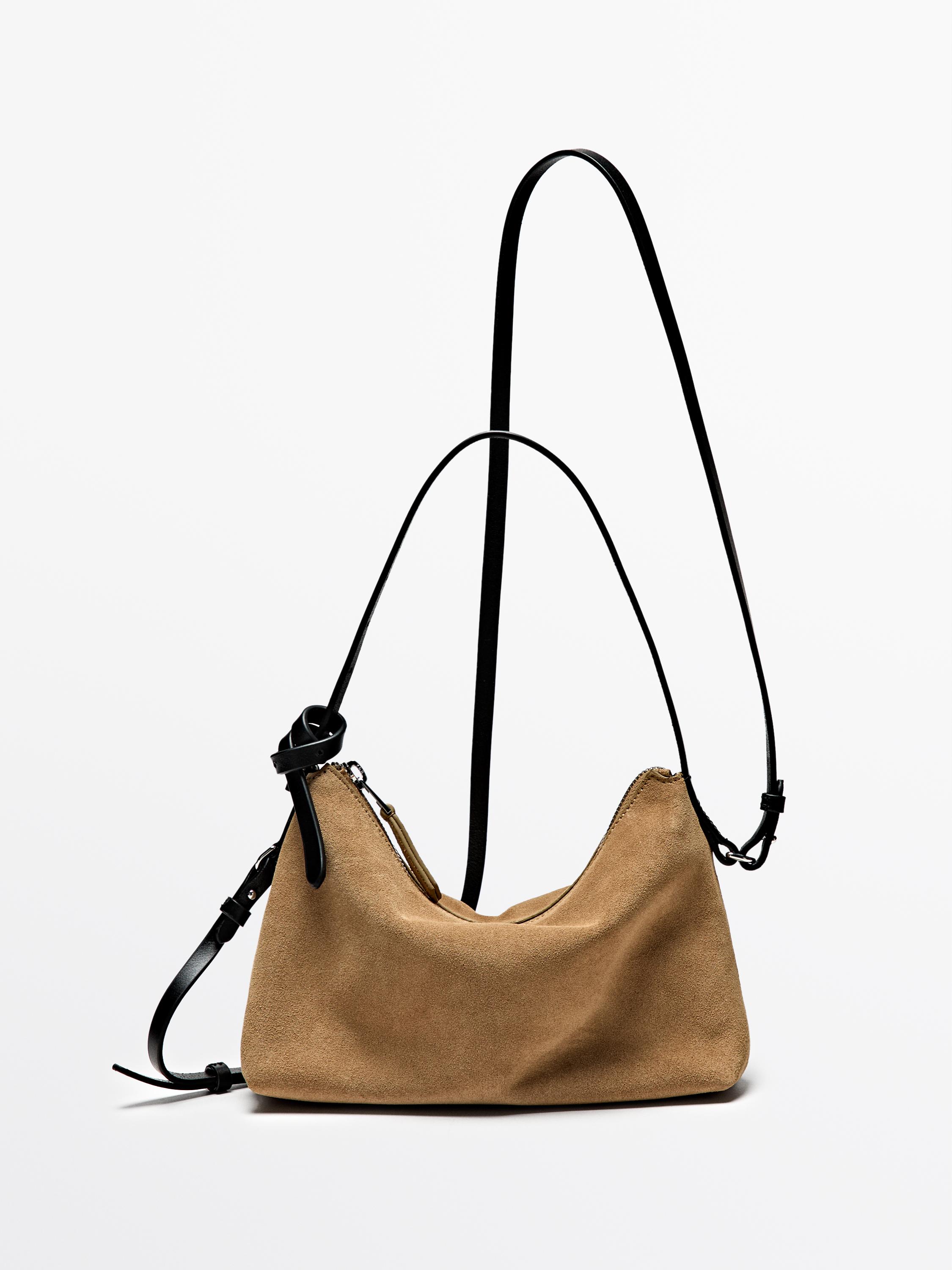 Borsa piccola in pelle scamosciata