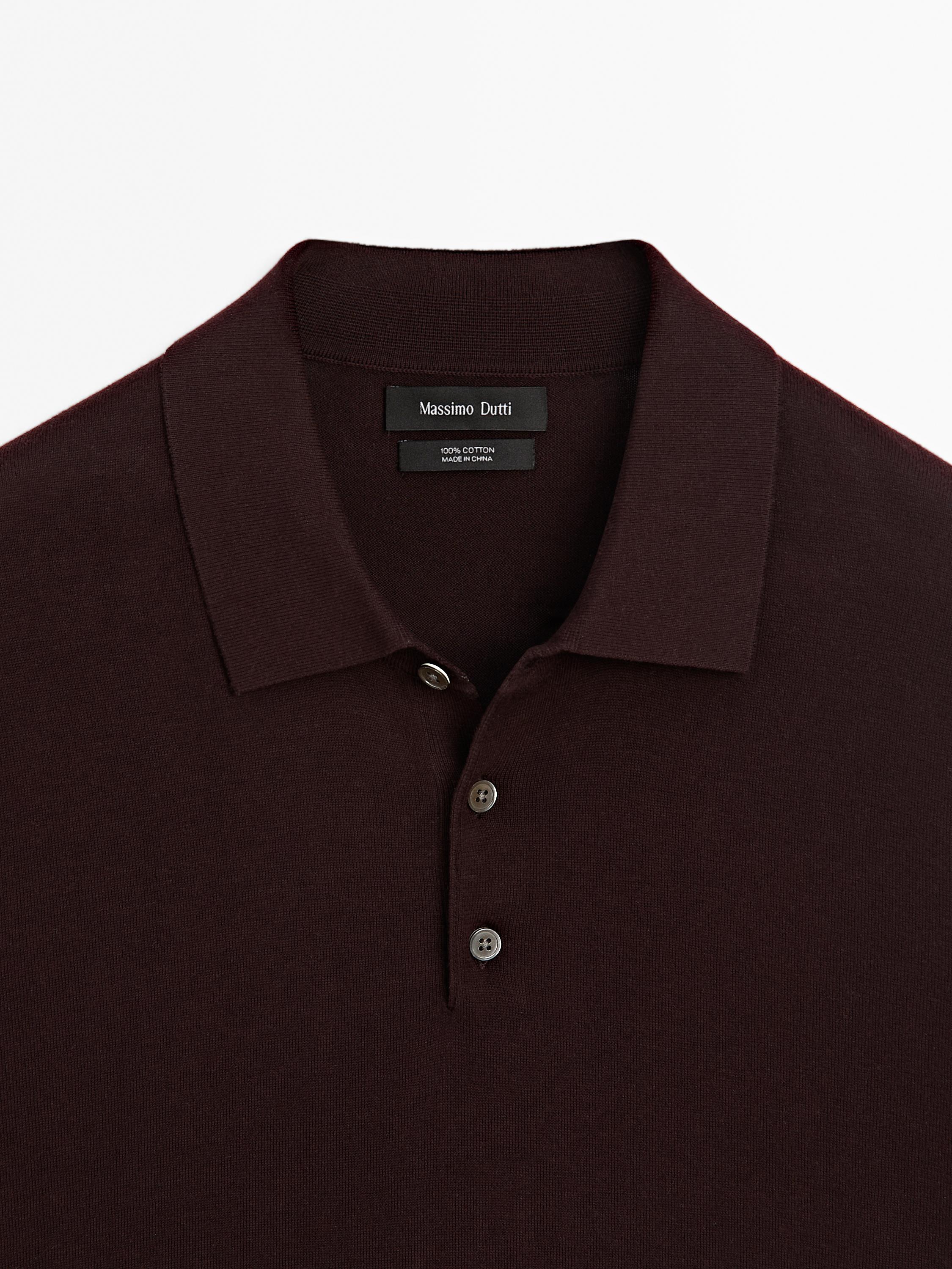 Short sleeve cotton polo sweater
