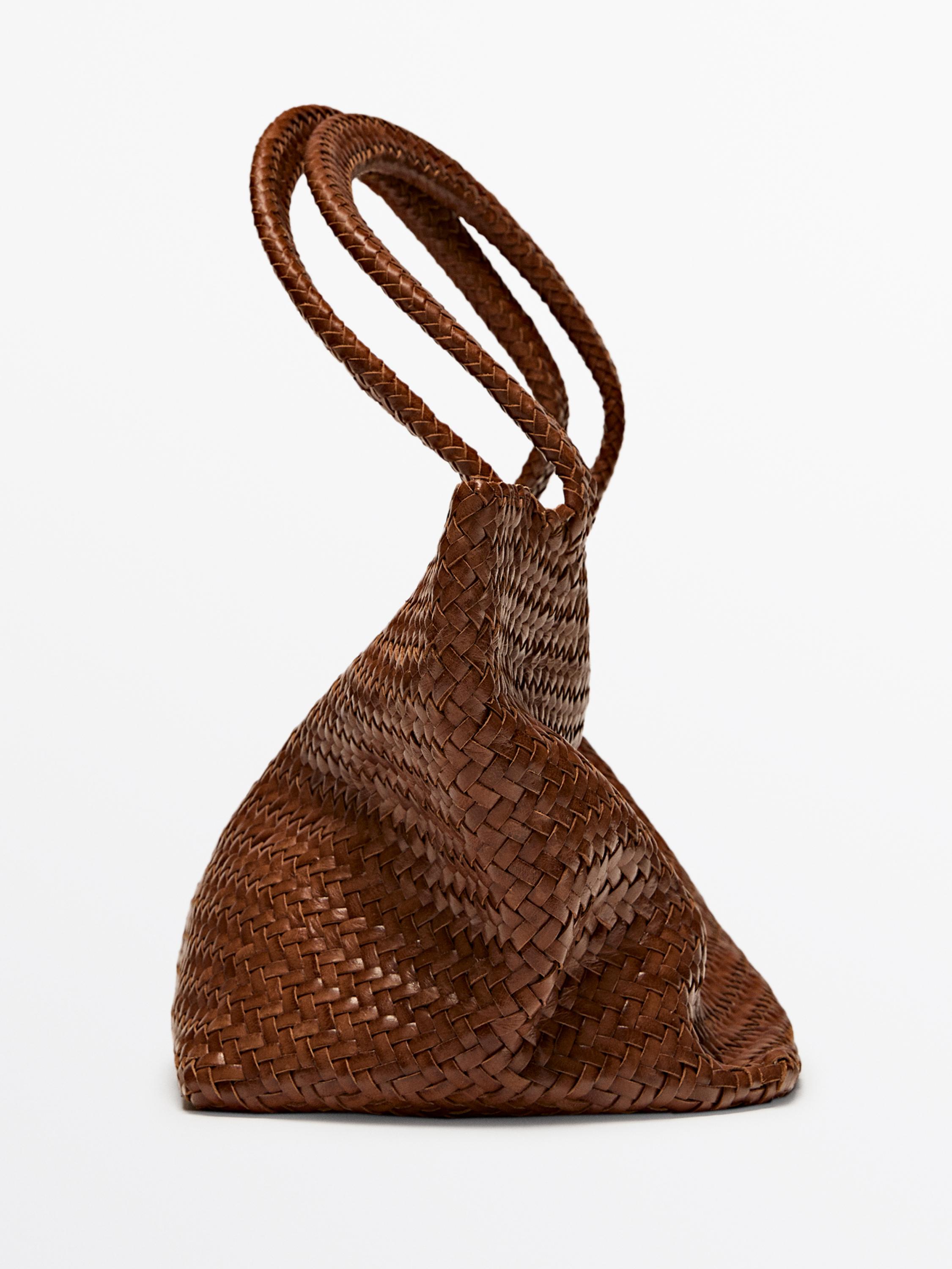 Medium braided nappa leather tote bag